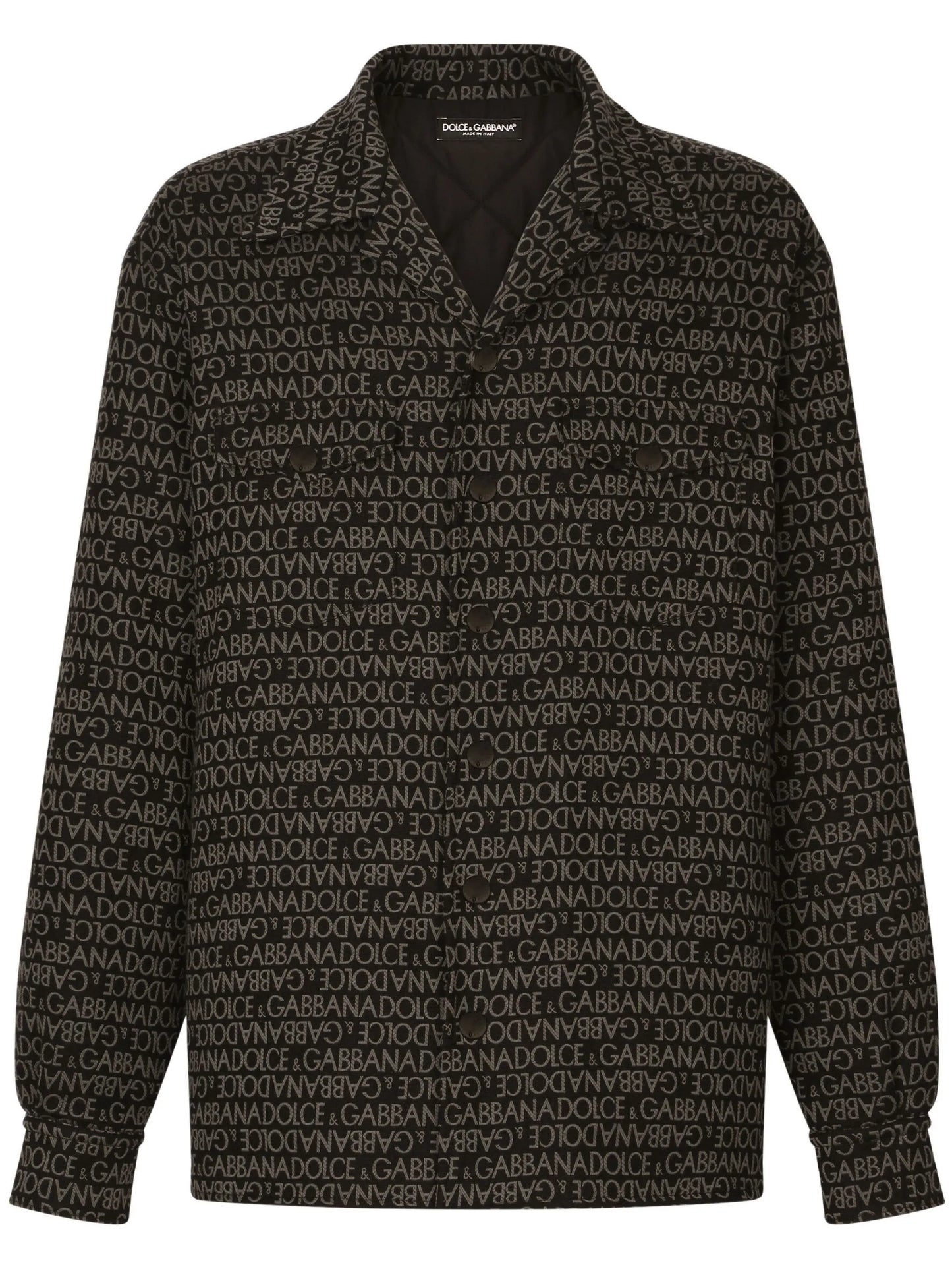 logo-printed shirt jacket