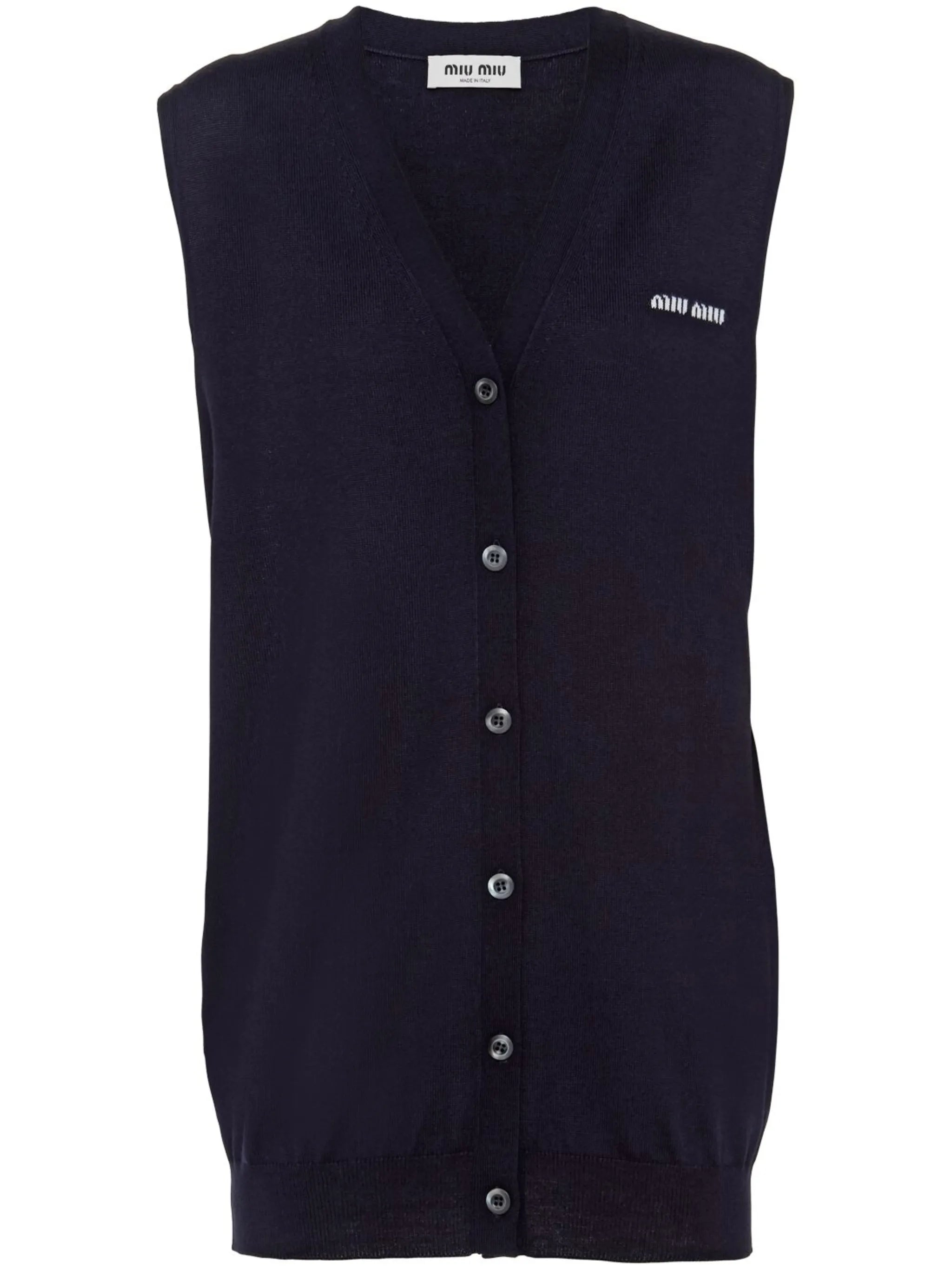 intarsia-logo wool cardigan