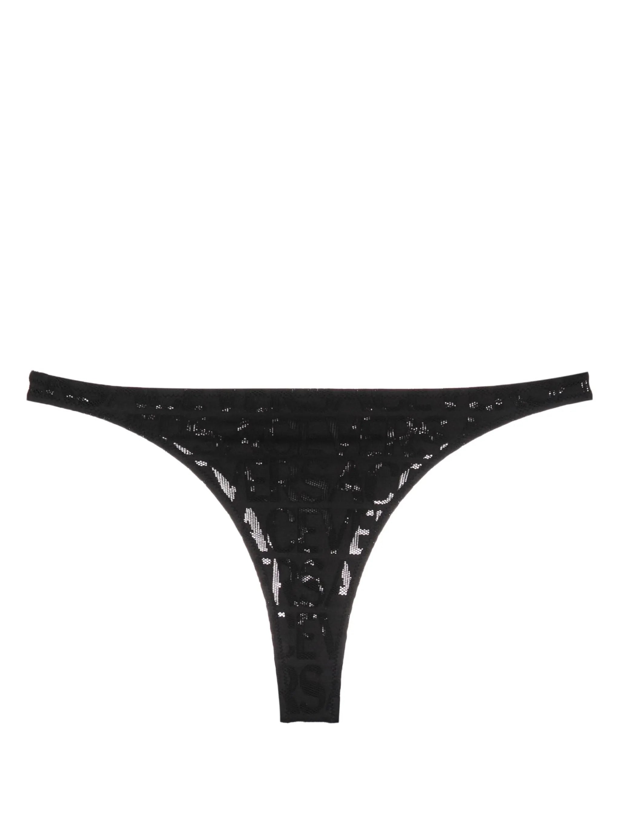 Versace Allover jacquard mesh thong