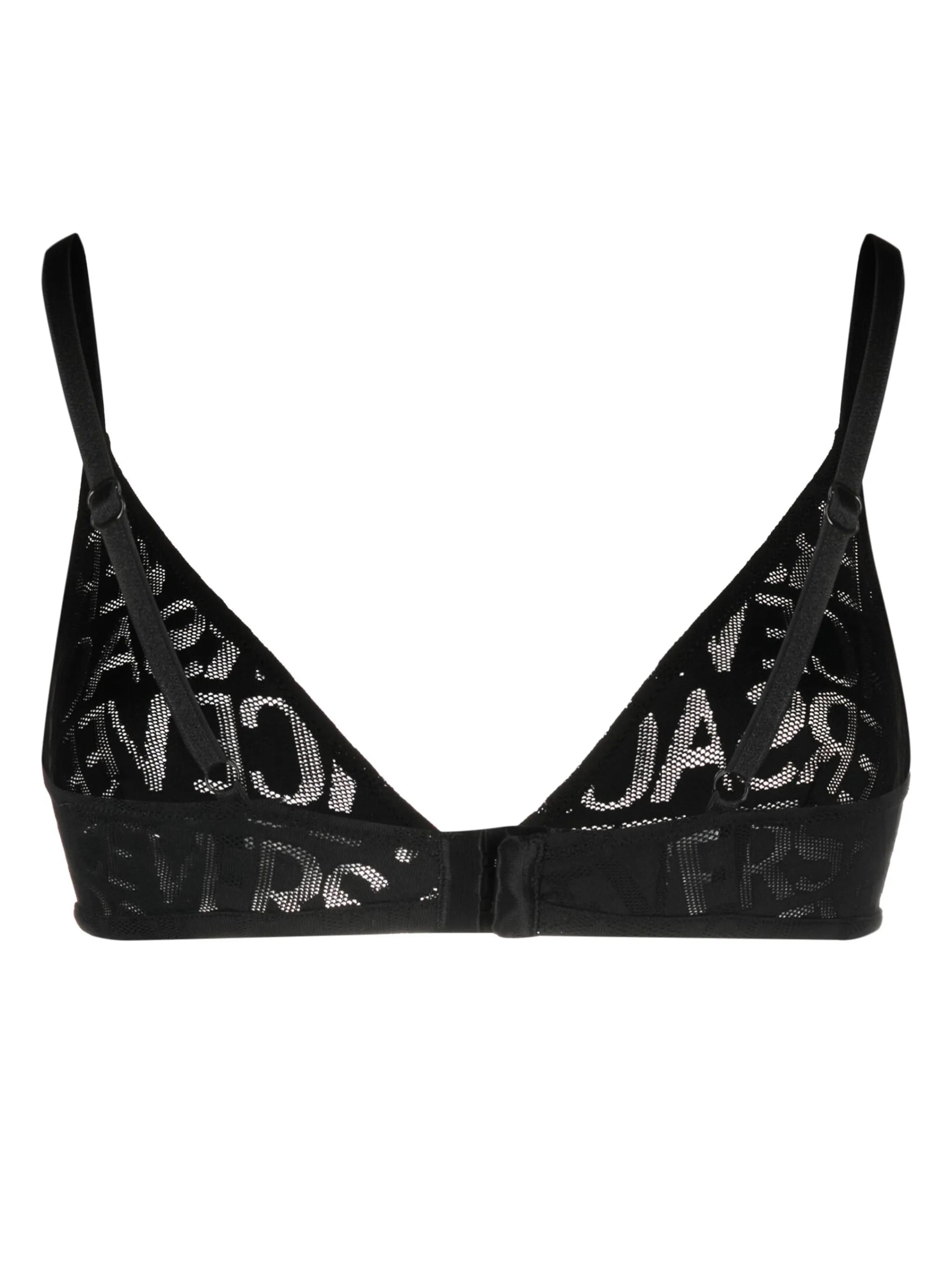 Allover logo mesh triangle bra