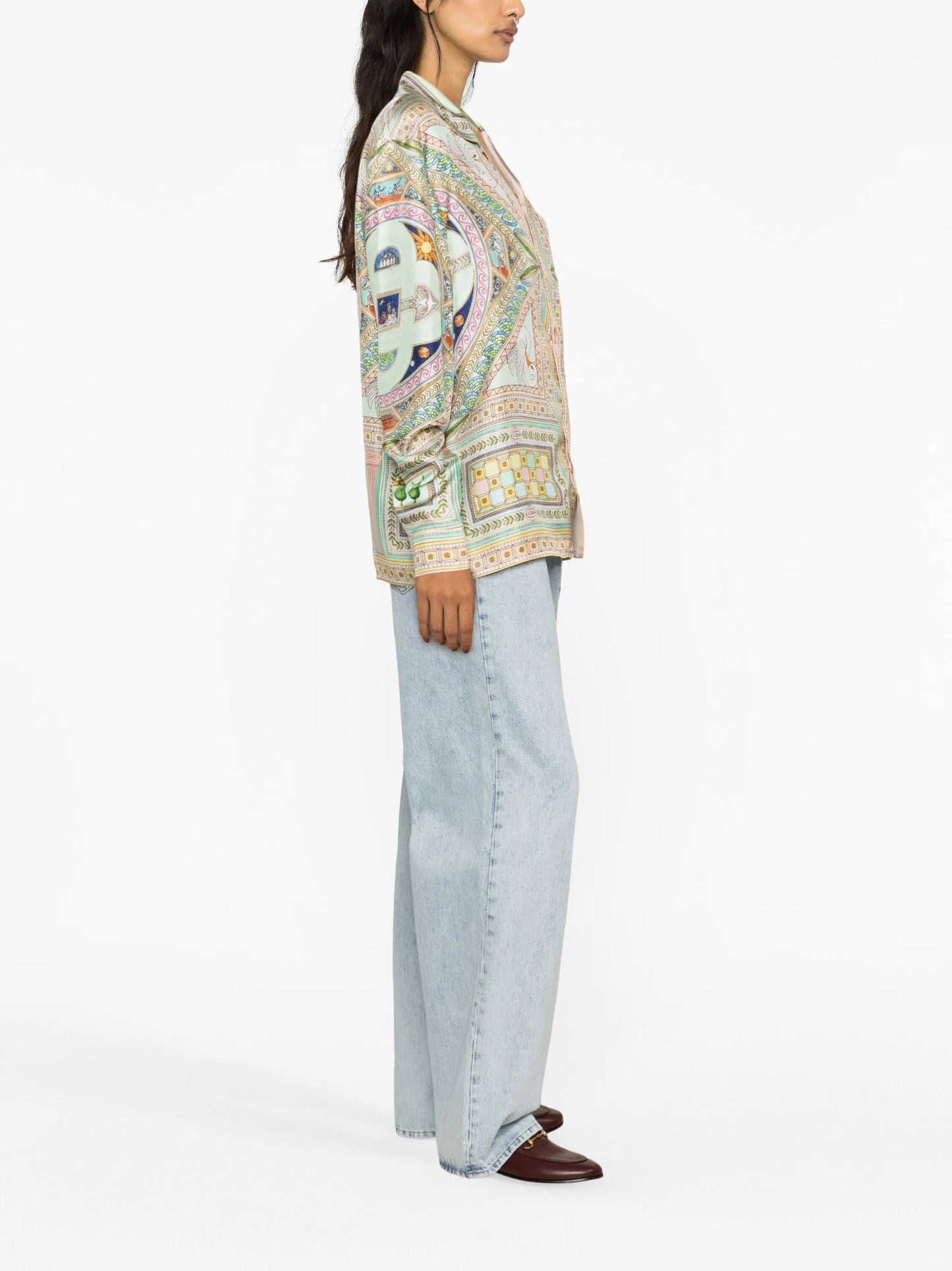 Le Labyrinthe-print silk shirt