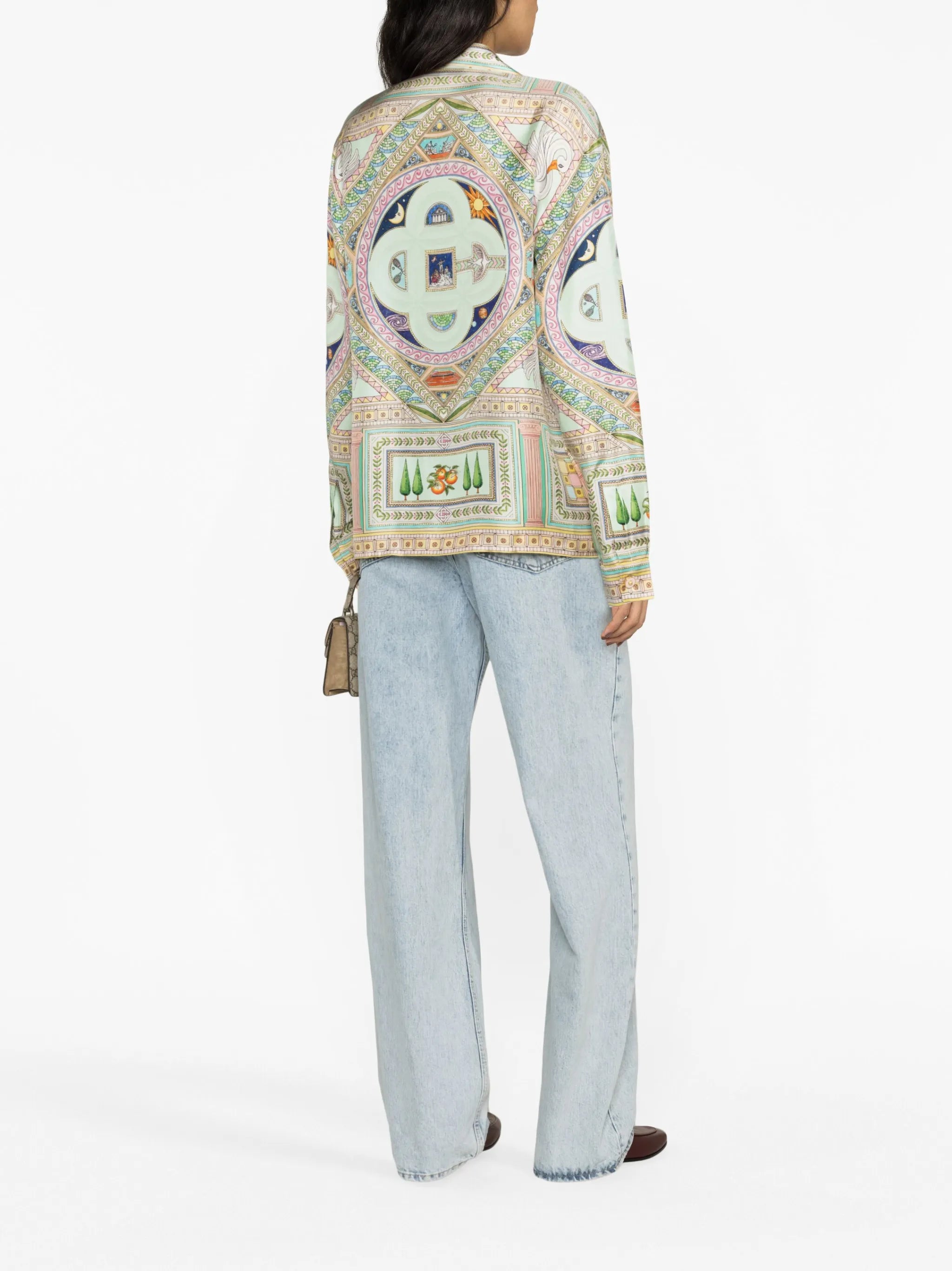 Le Labyrinthe-print silk shirt