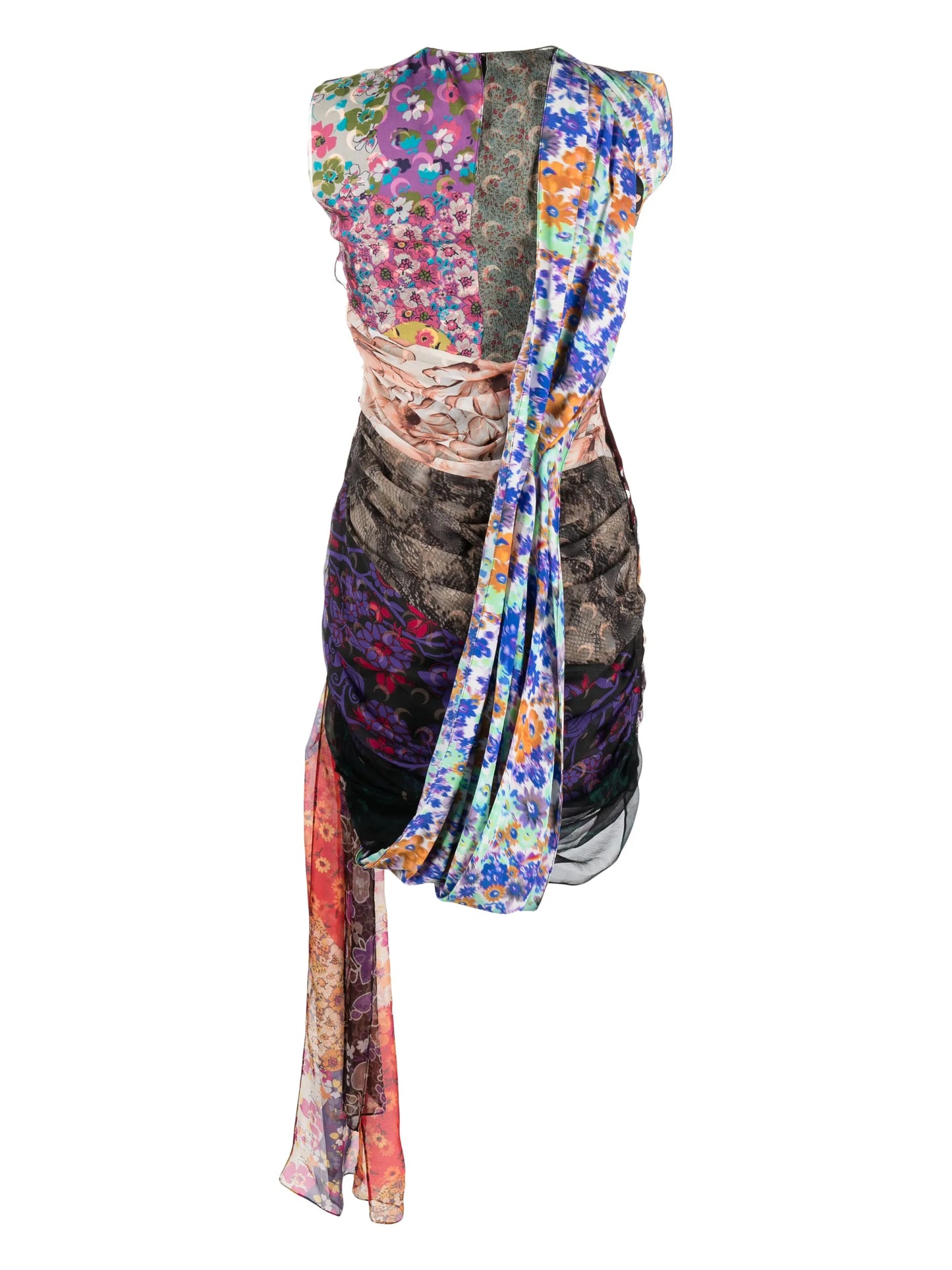 Regenerated Scarves silk minidress