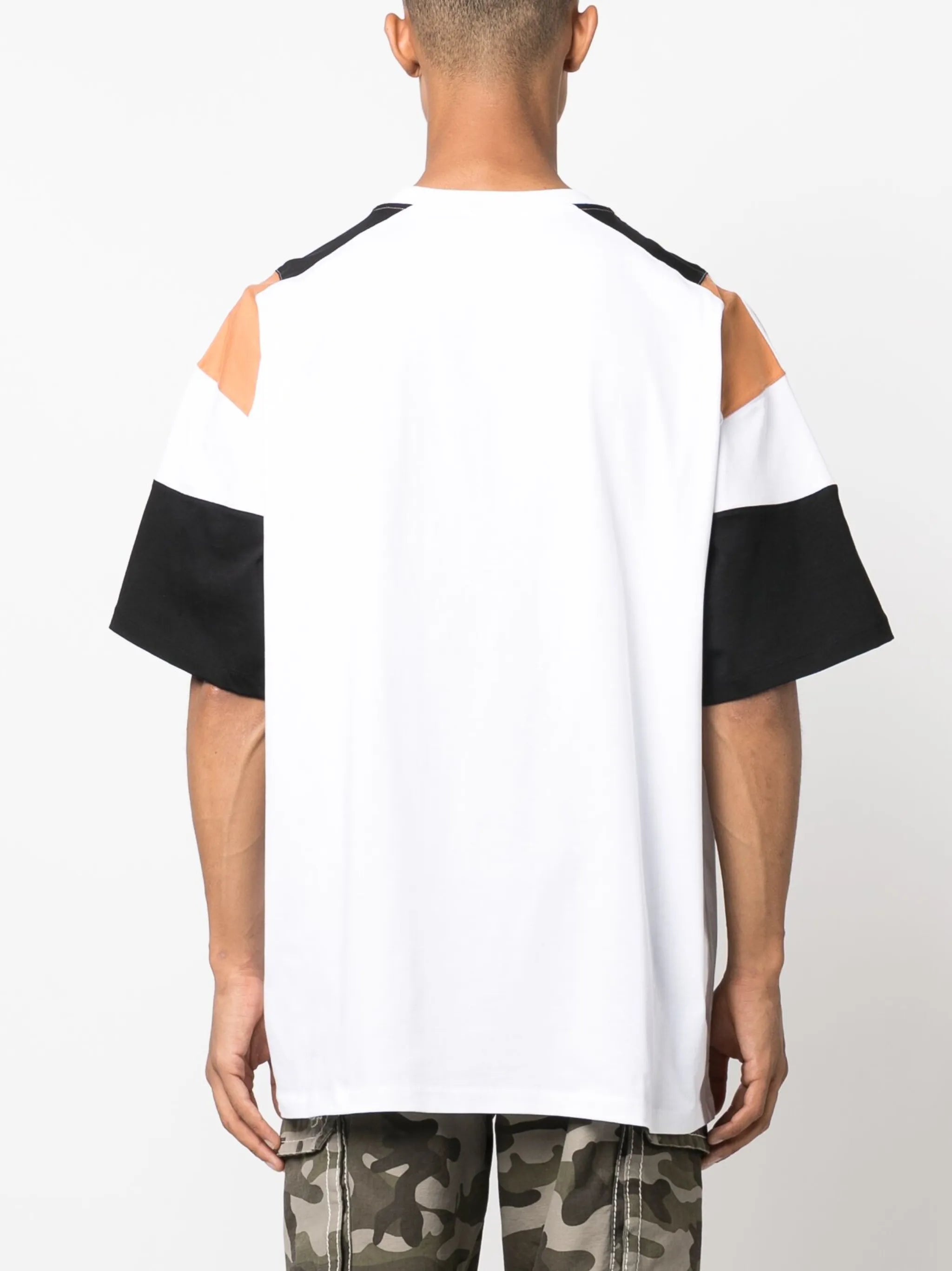 panelled logo-print cotton T-shirt