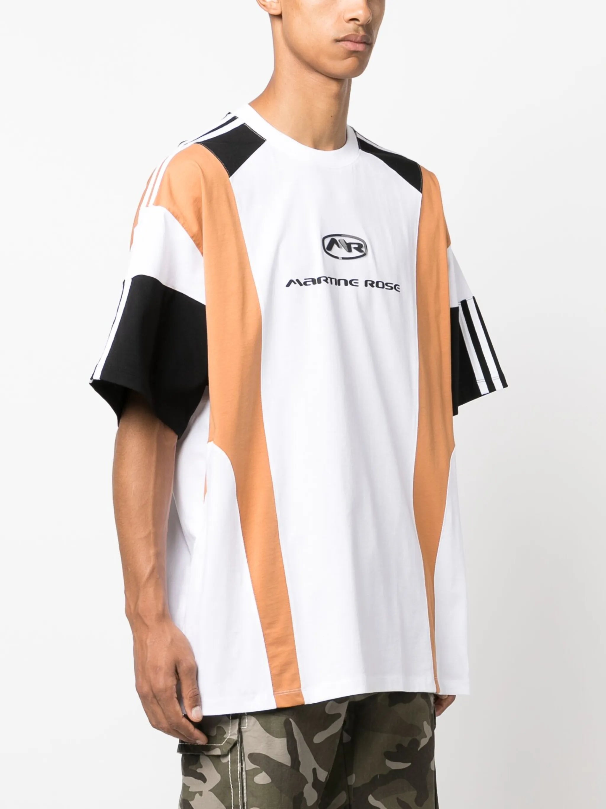 panelled logo-print cotton T-shirt
