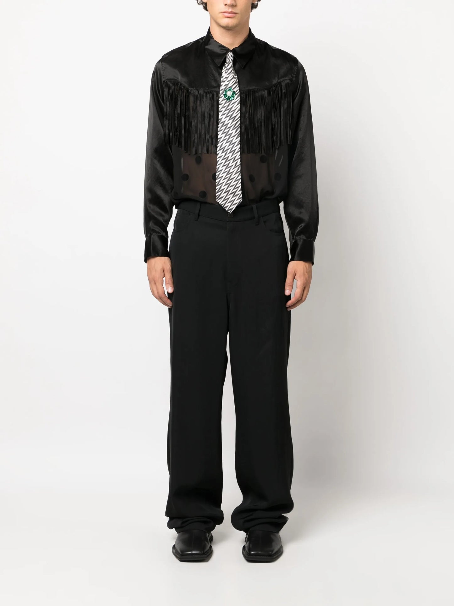 Western-style sheer shirt