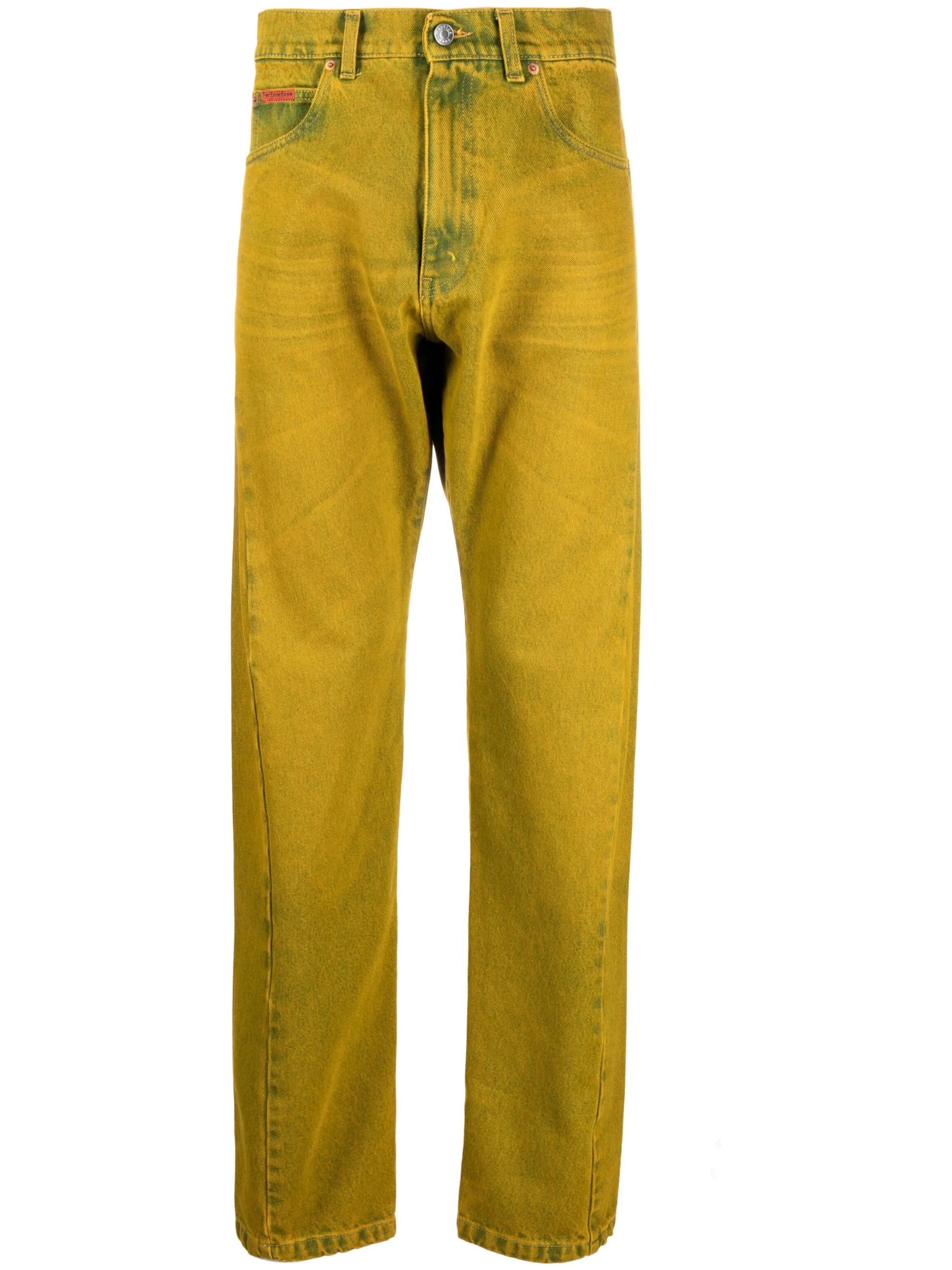 high-rise straight-leg jeans