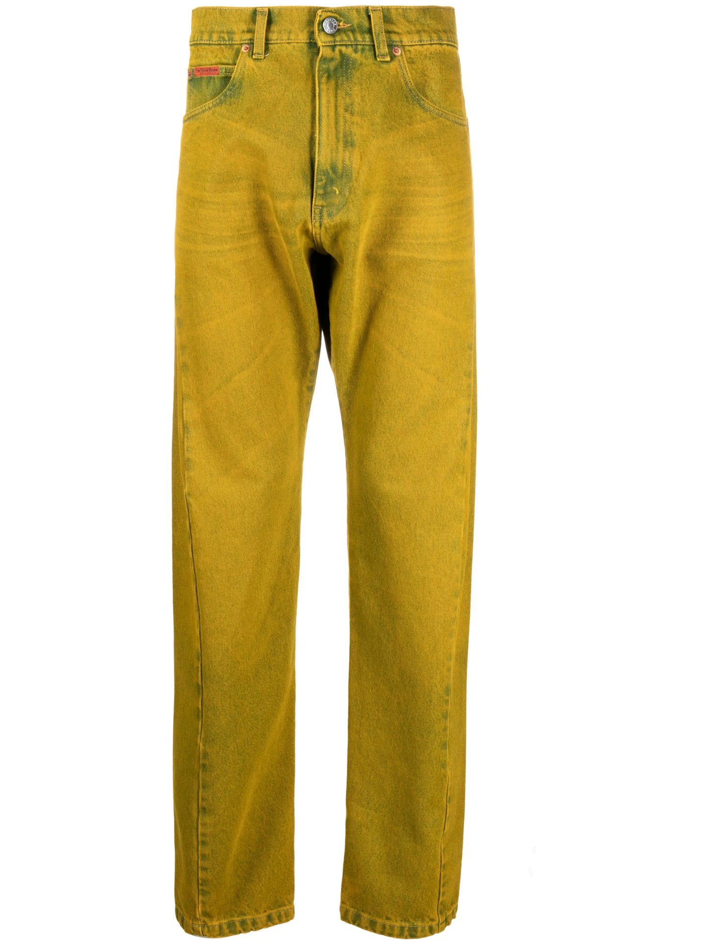 high-rise straight-leg jeans
