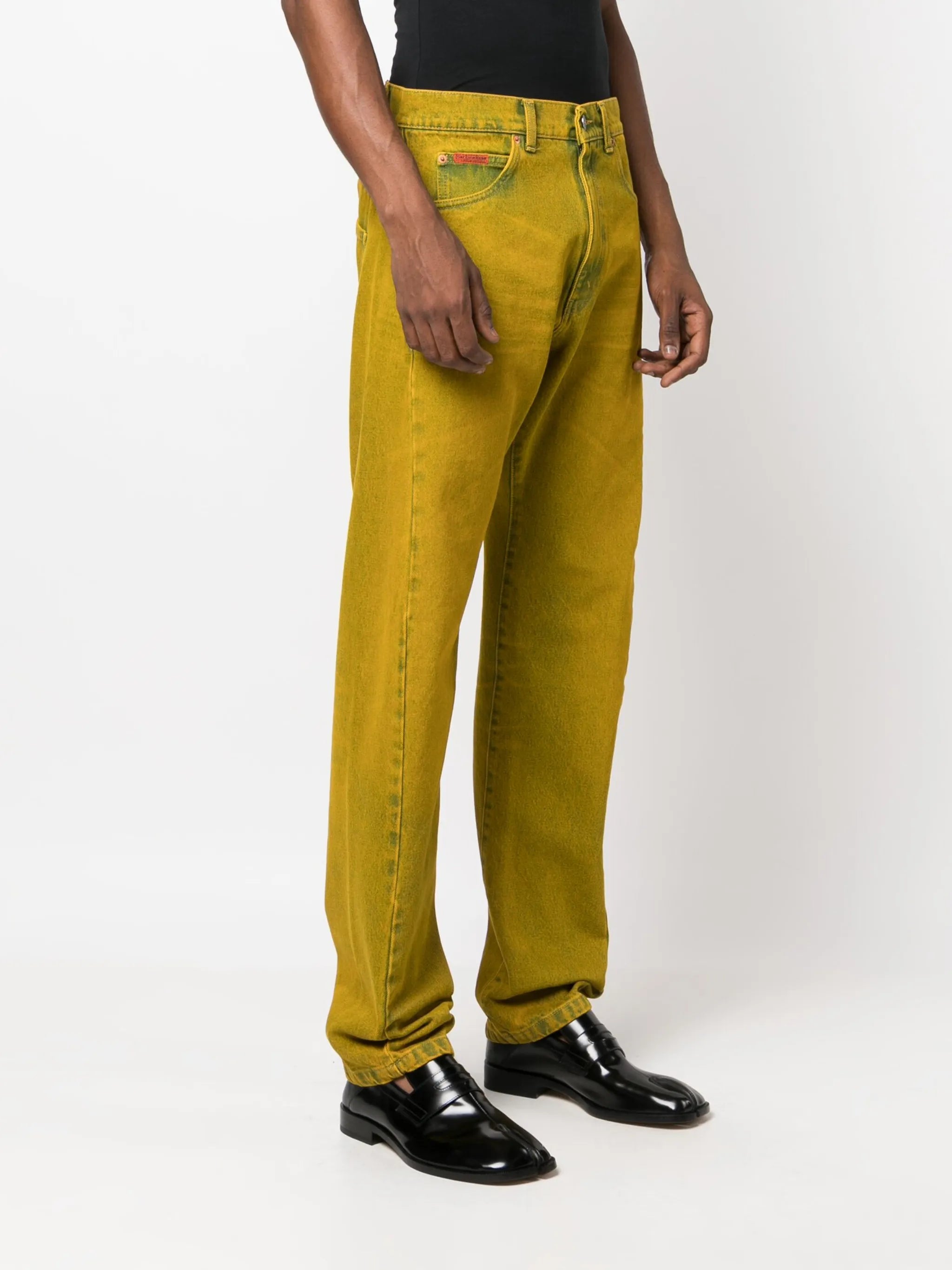 high-rise straight-leg jeans