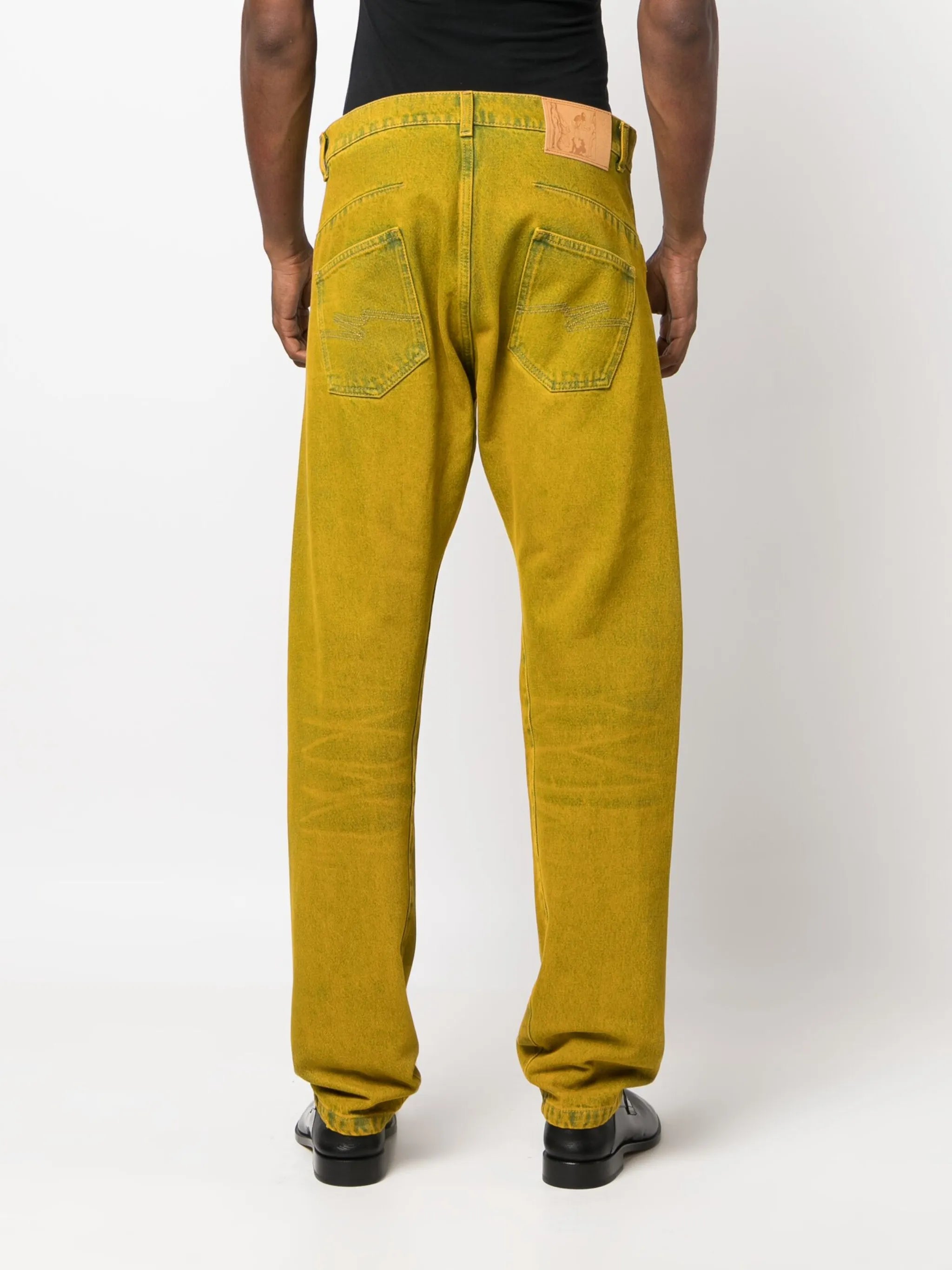 high-rise straight-leg jeans