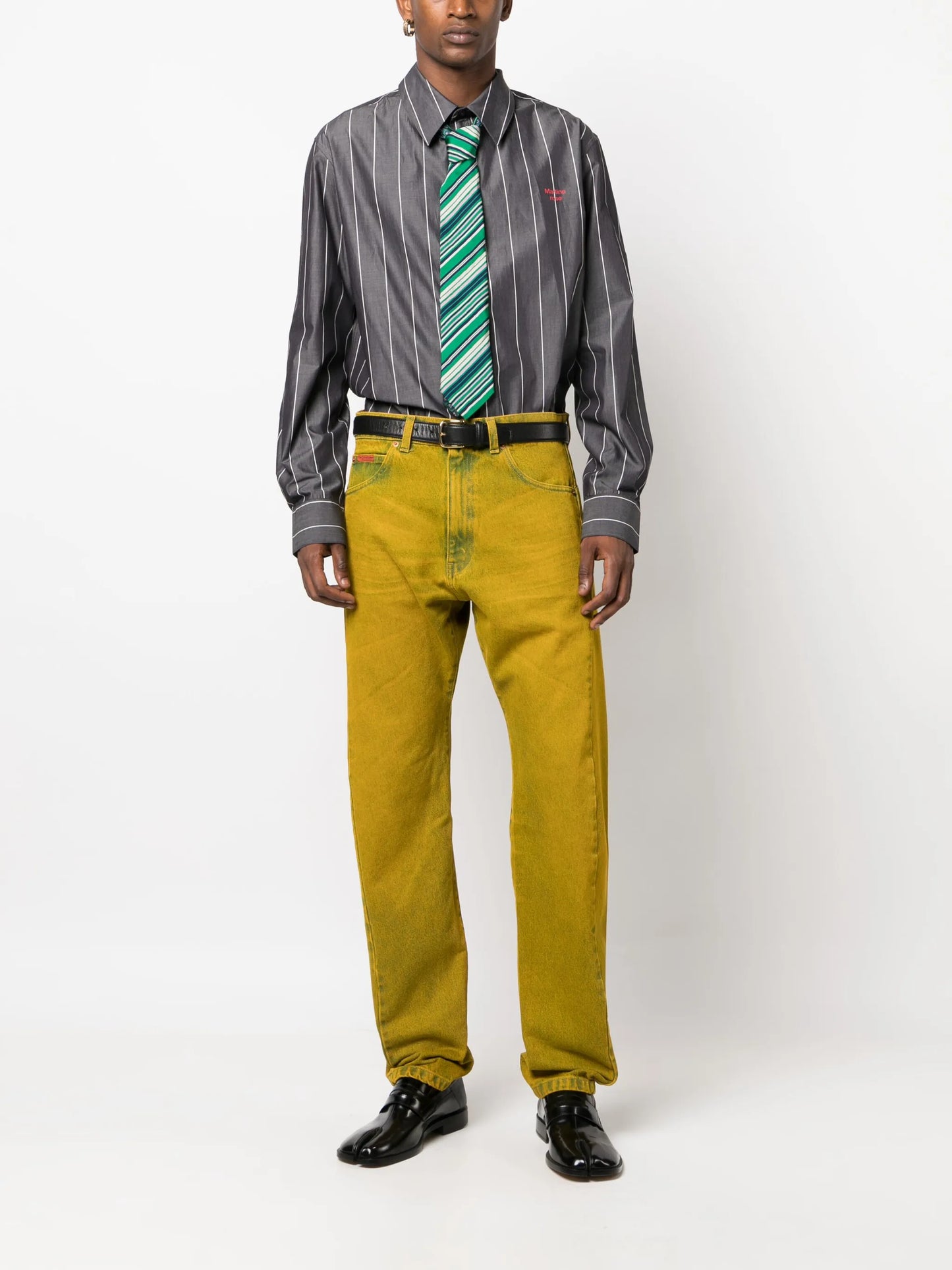 high-rise straight-leg jeans