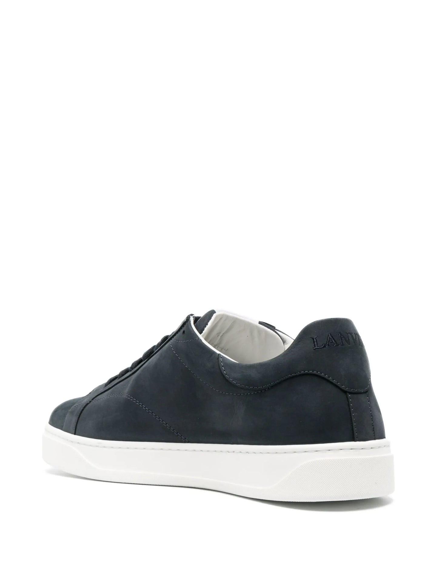 embroidered-logo low-top leather sneakers