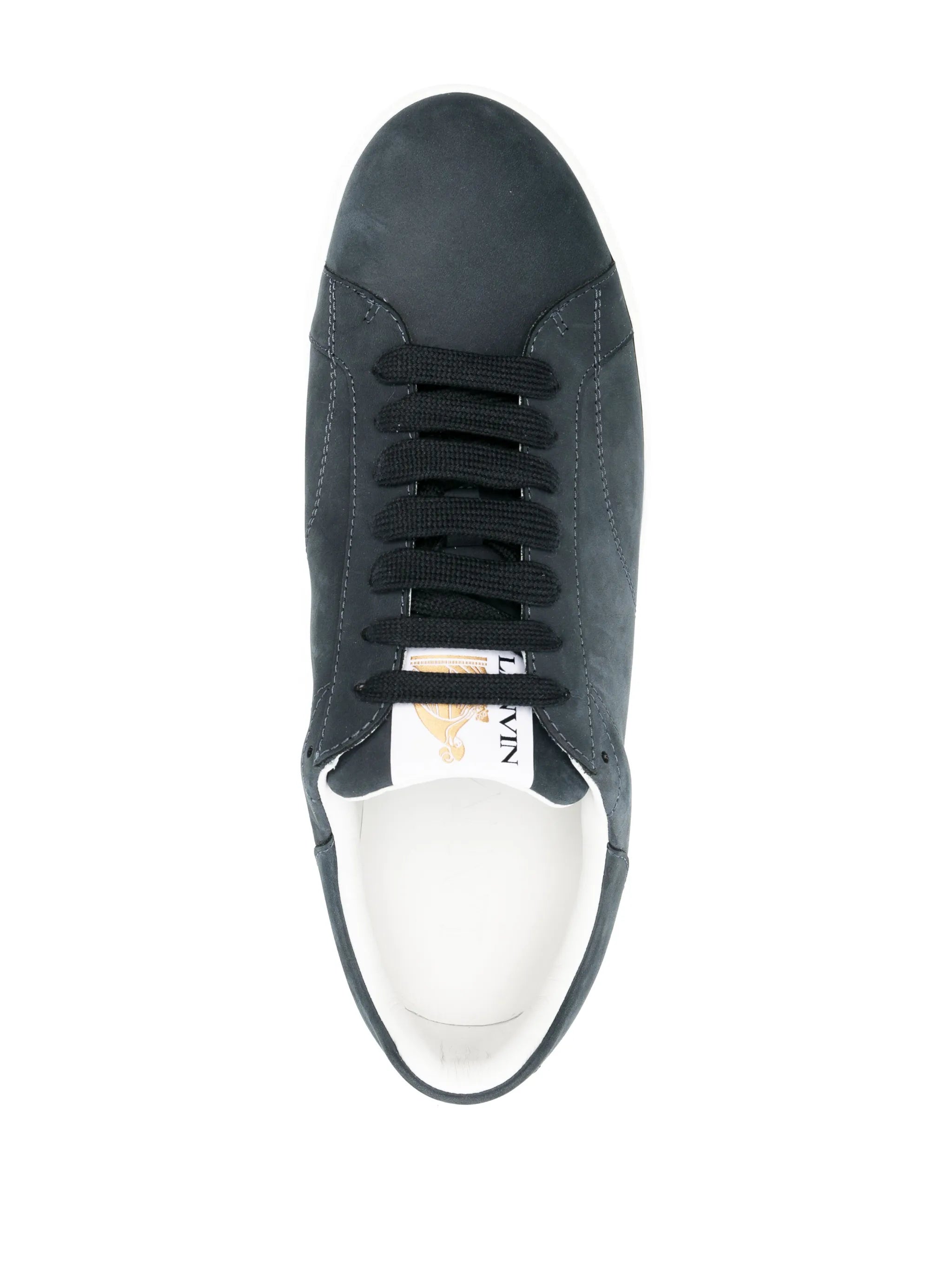 embroidered-logo low-top leather sneakers