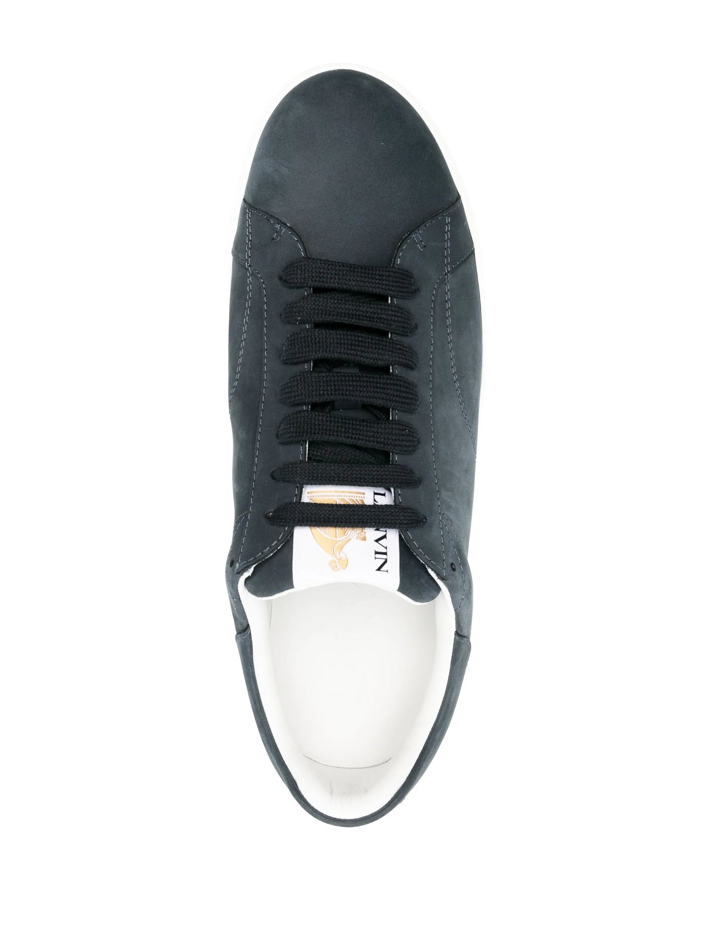 embroidered-logo low-top leather sneakers