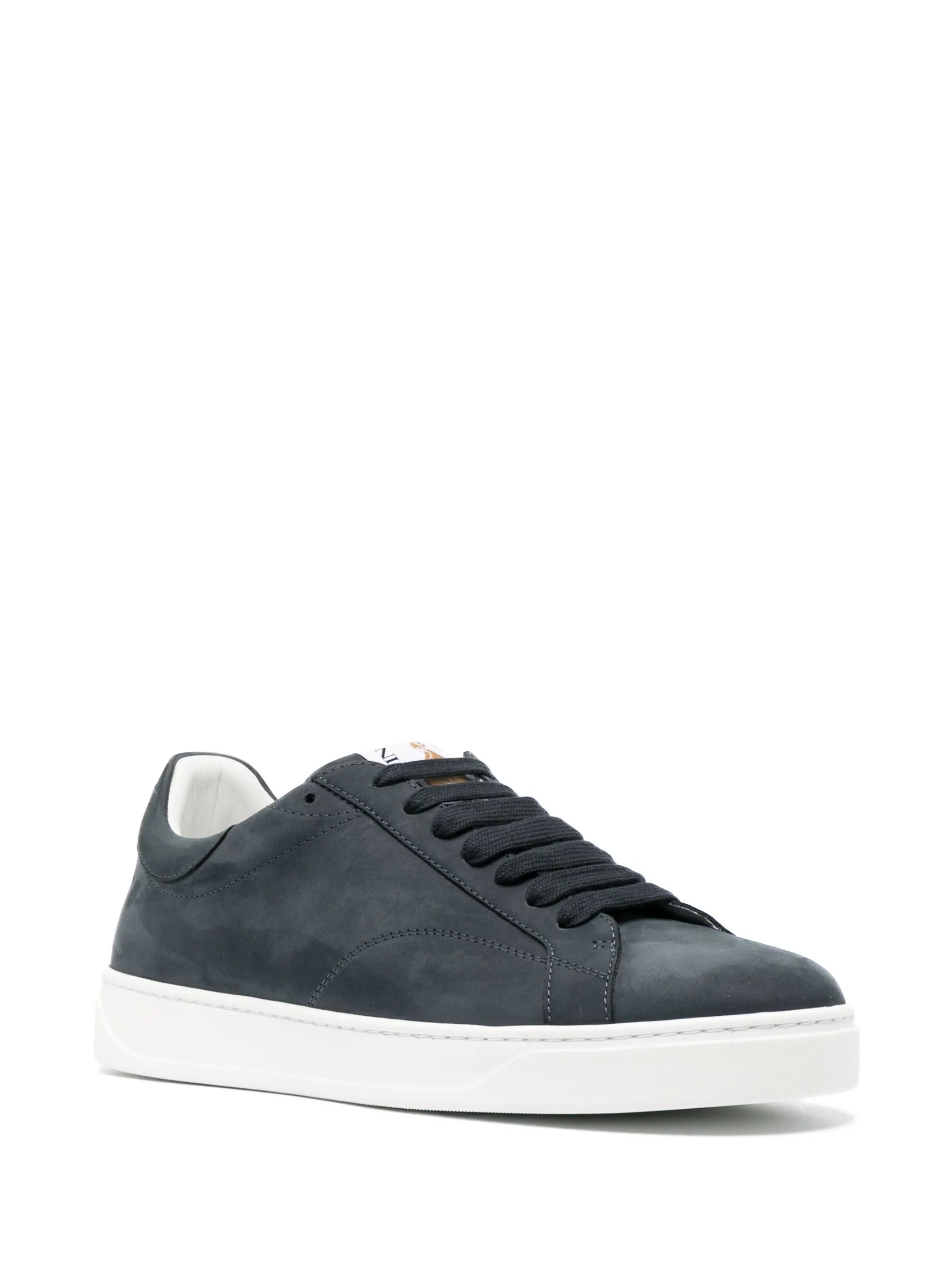 embroidered-logo low-top leather sneakers