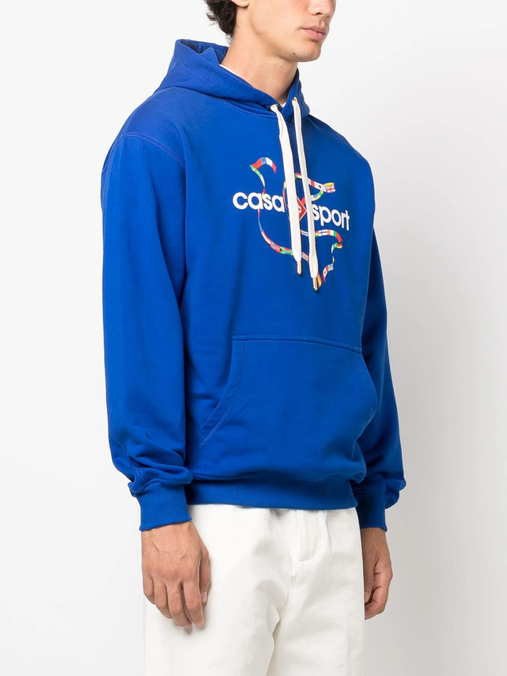 logo-print organic-cotton hoodie