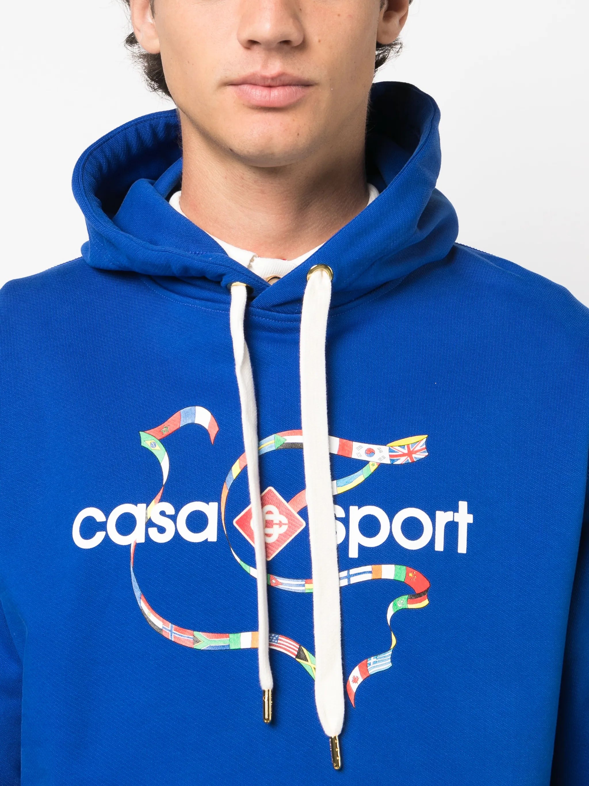 logo-print organic-cotton hoodie