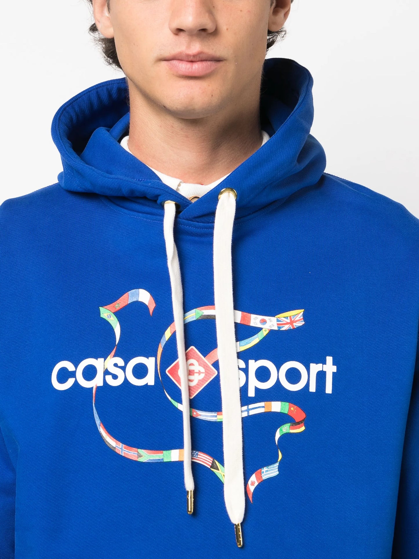 logo-print organic-cotton hoodie