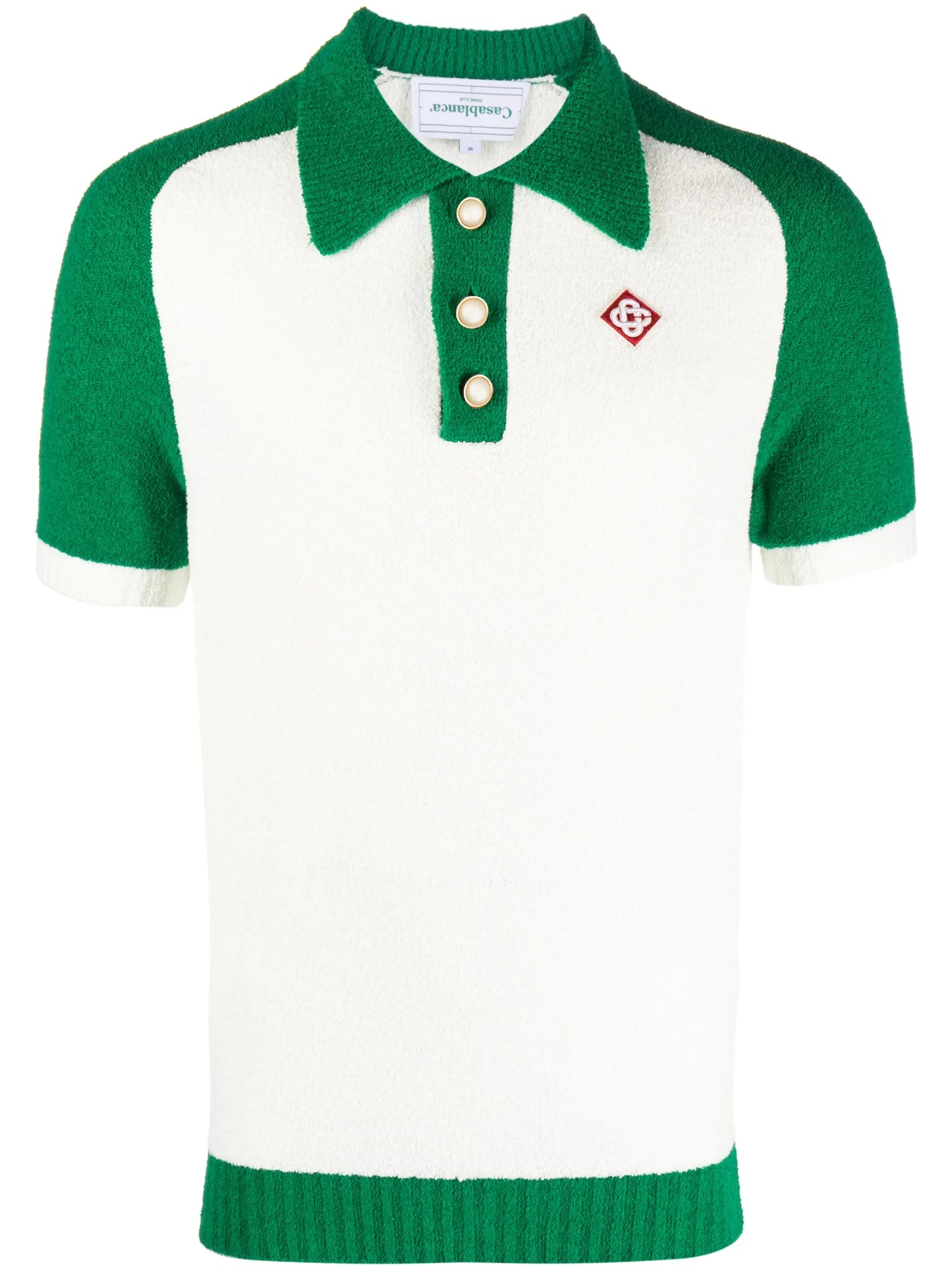 logo-patch bouclé polo shirt