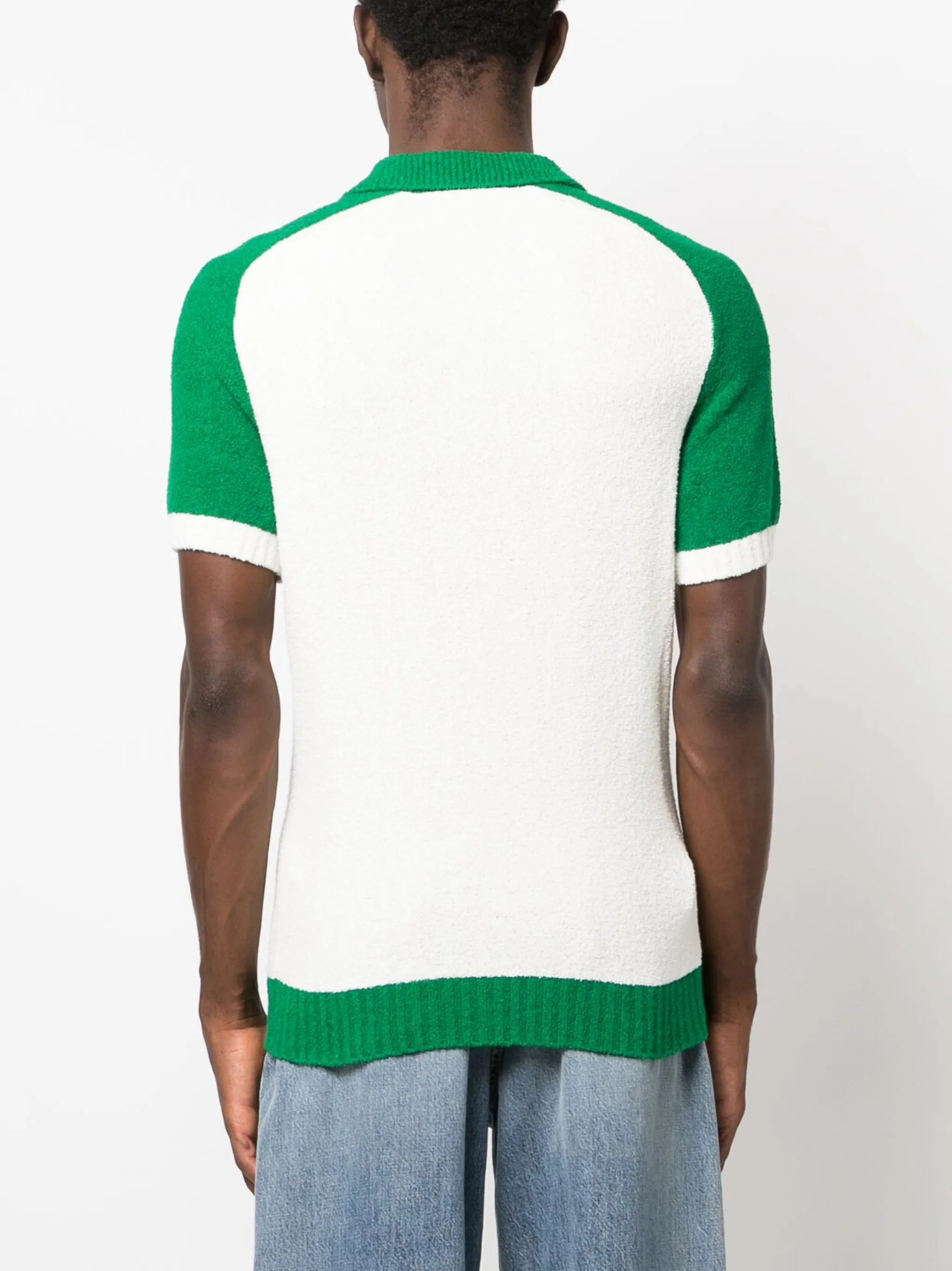 logo-patch bouclé polo shirt