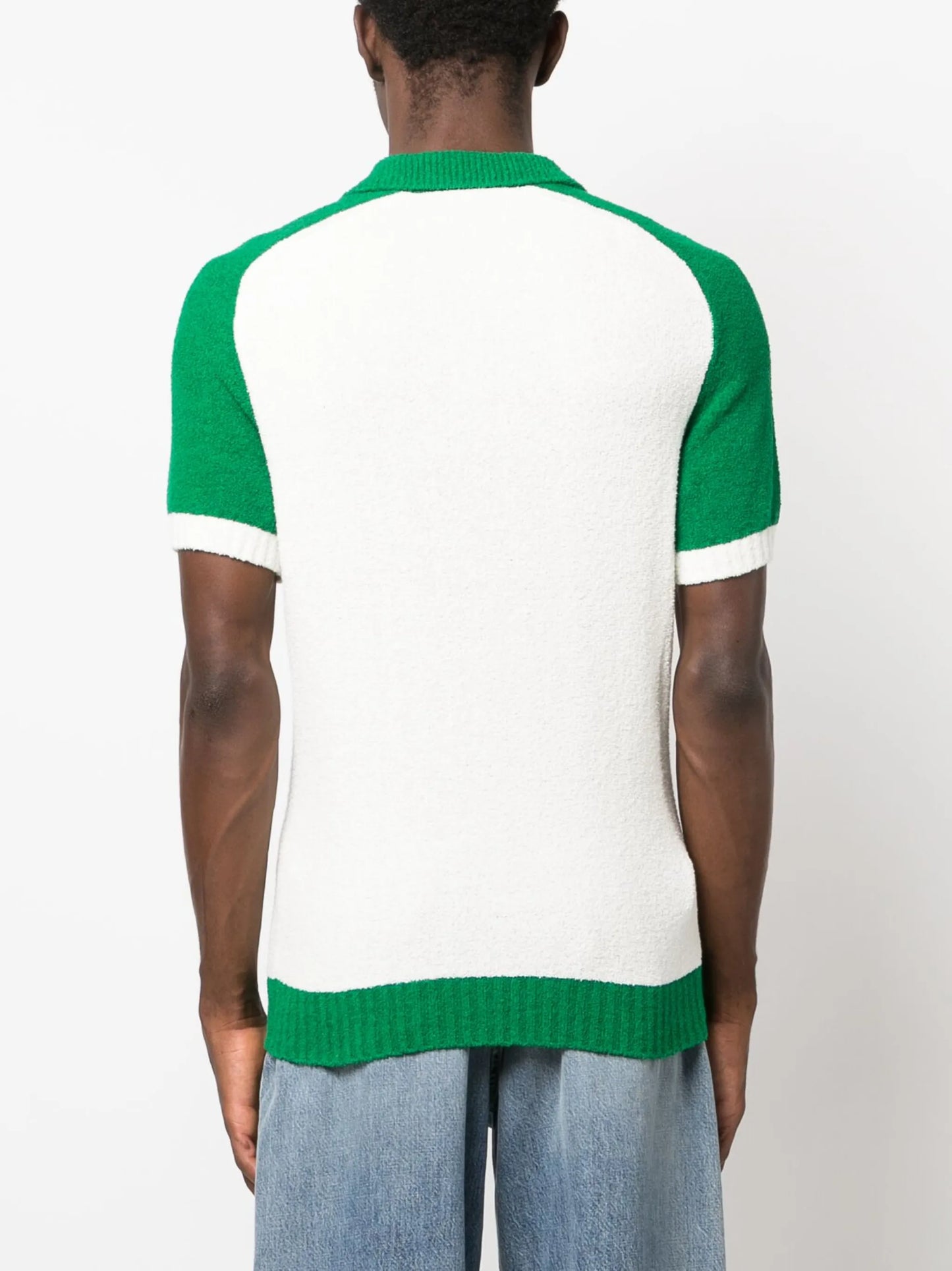 logo-patch bouclé polo shirt