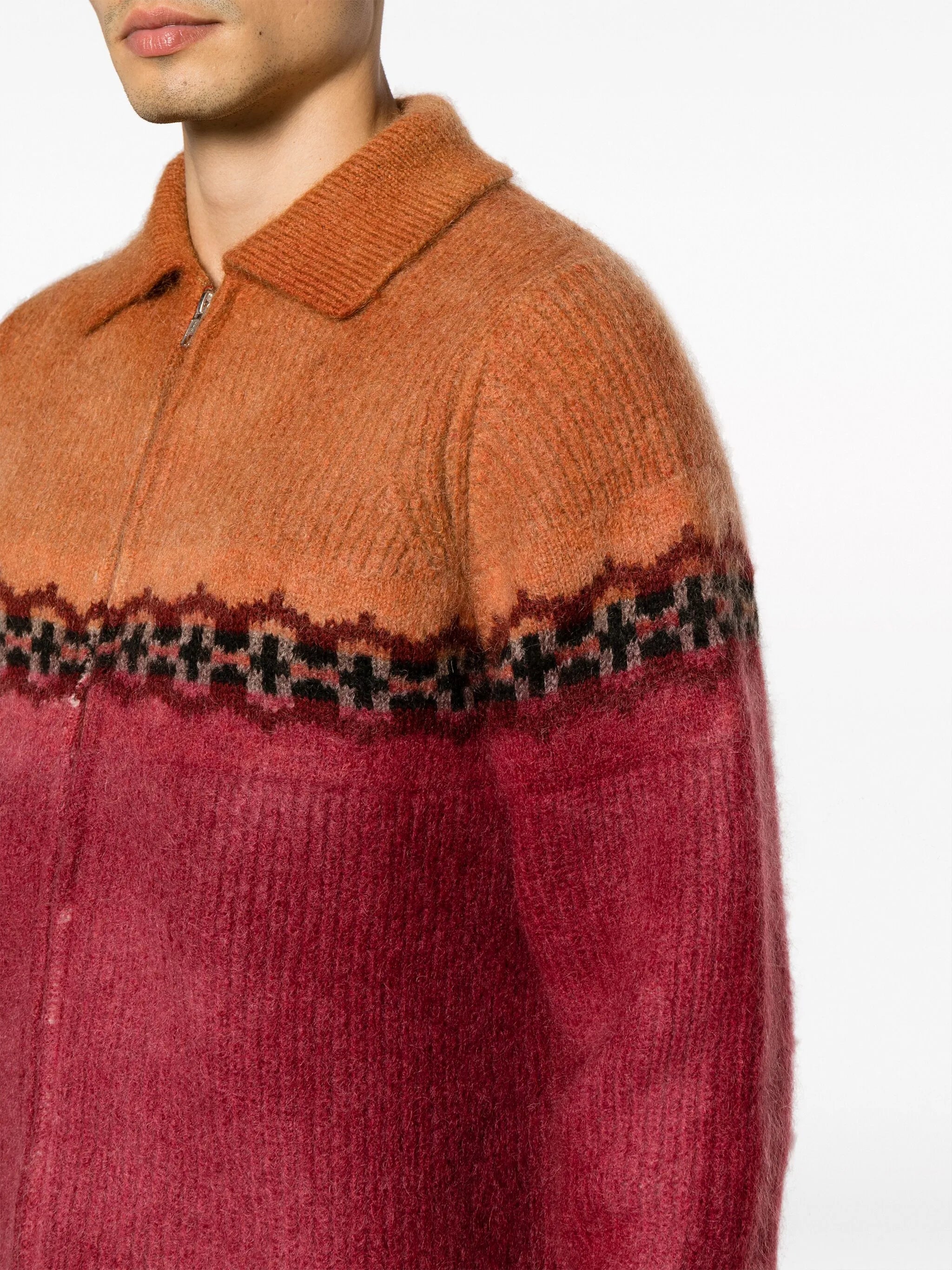 Vima intarsia-knit hoodie