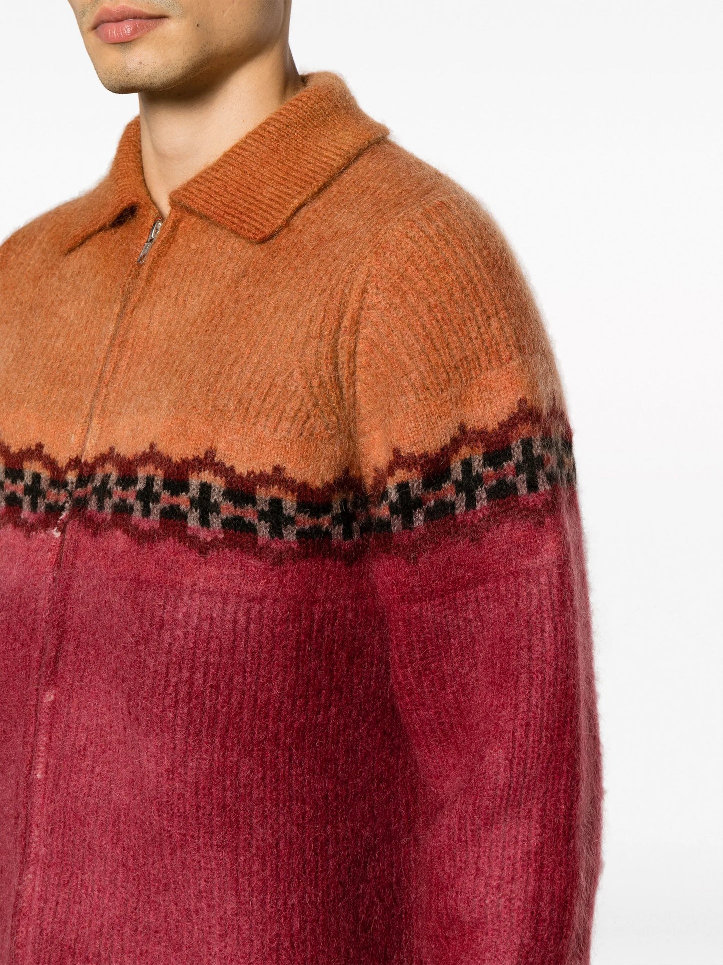 Vima intarsia-knit hoodie