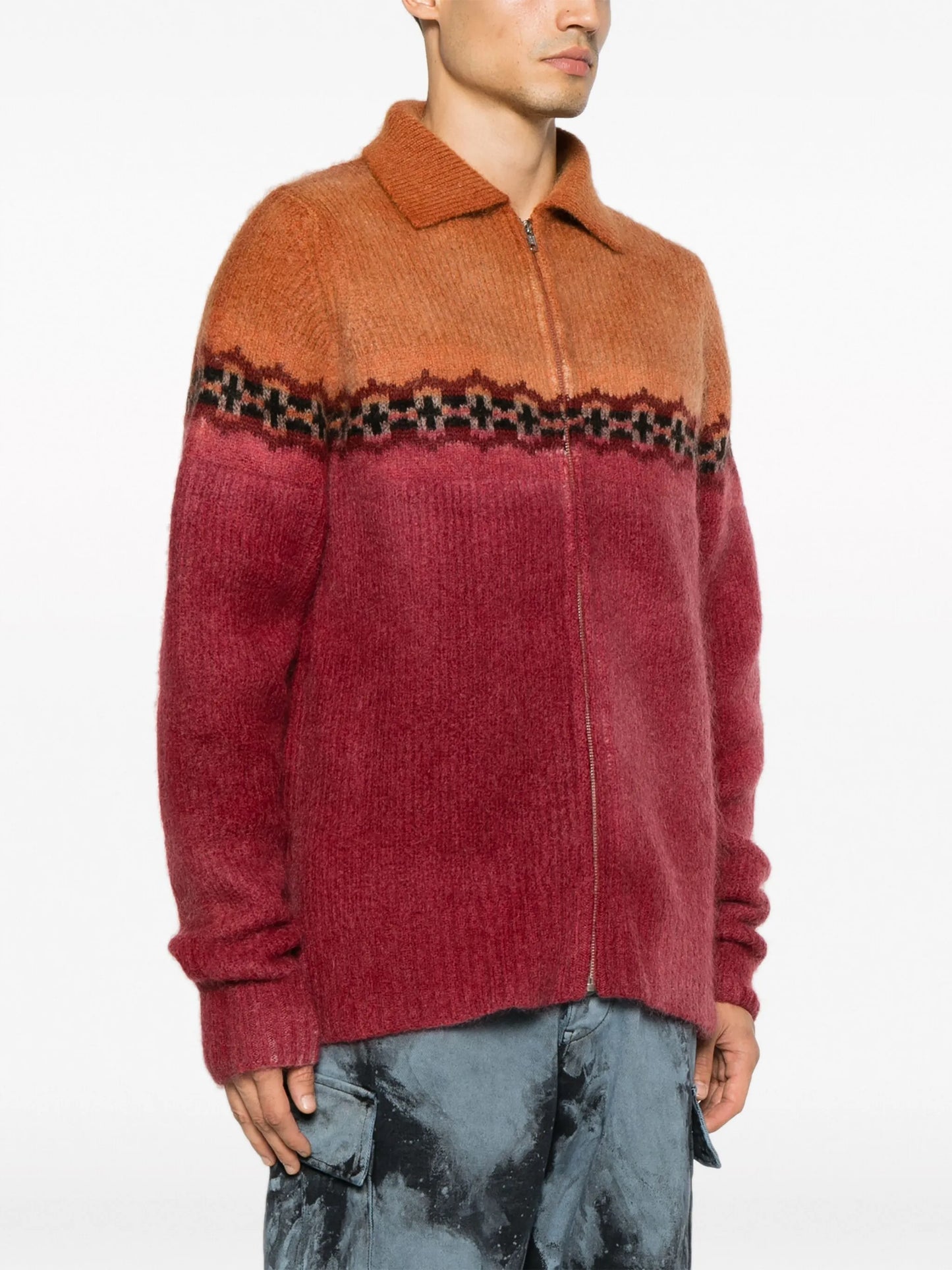 Vima intarsia-knit hoodie