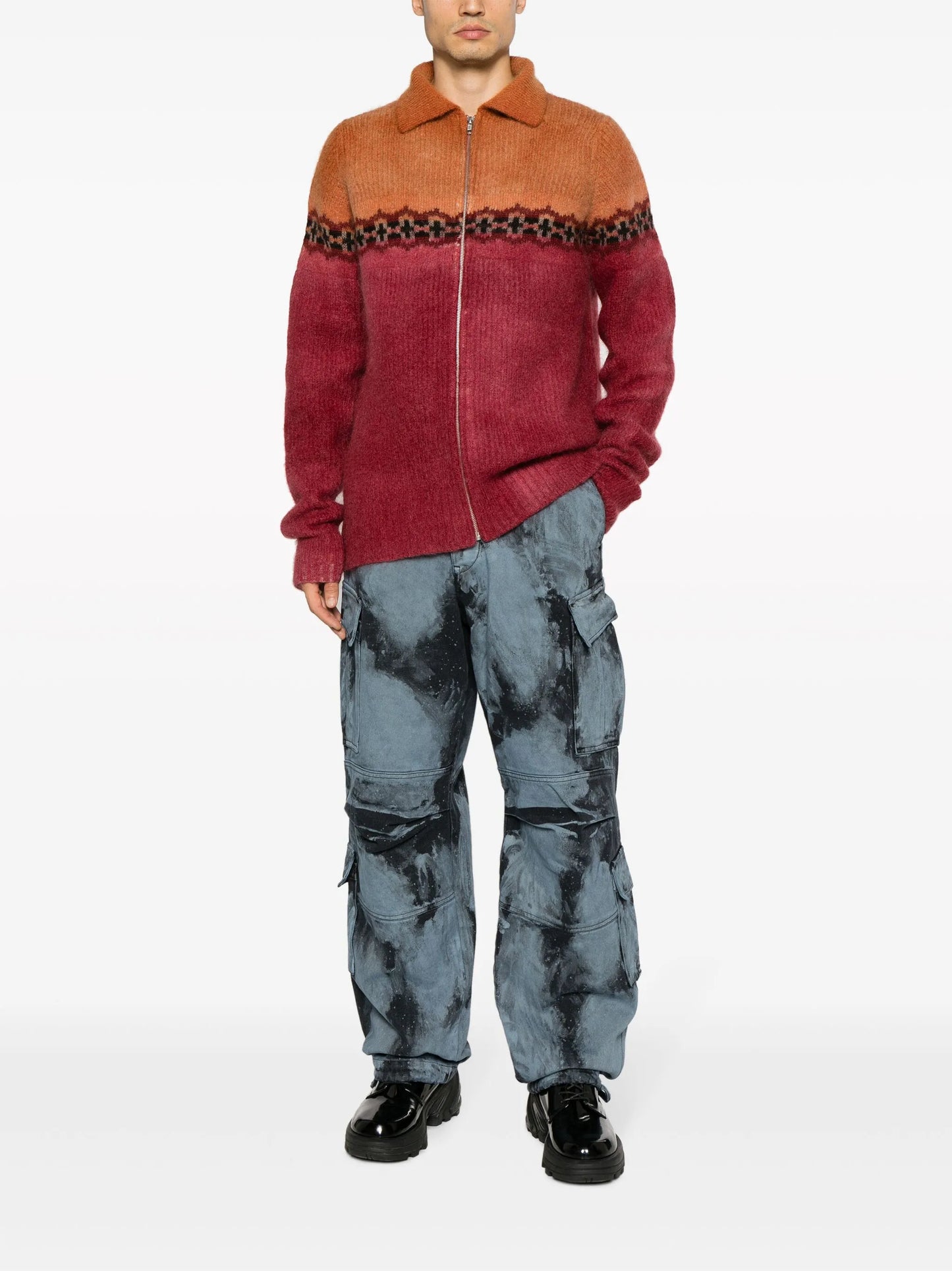 Vima intarsia-knit hoodie