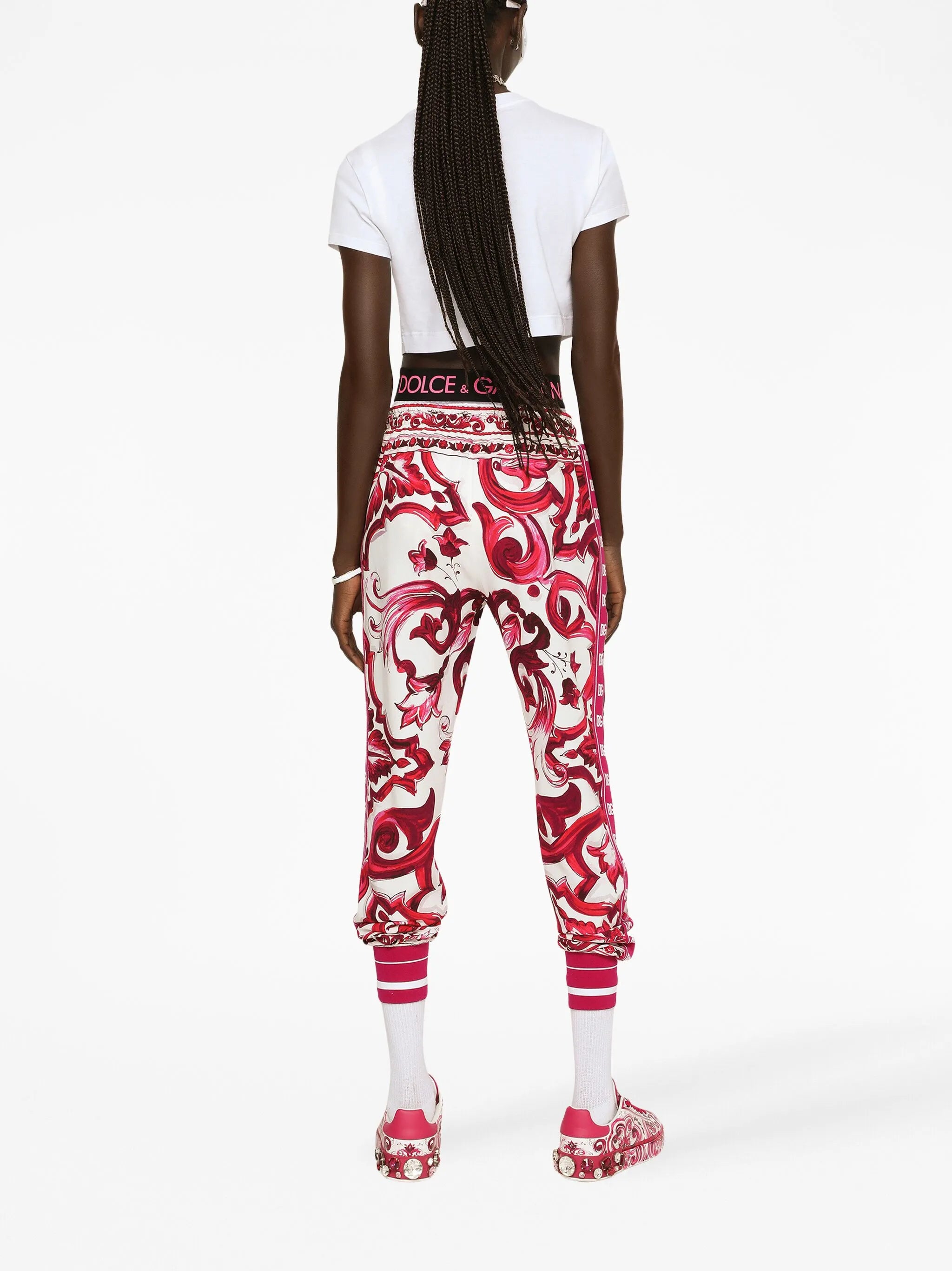 logo-embroidered crop T-shirt