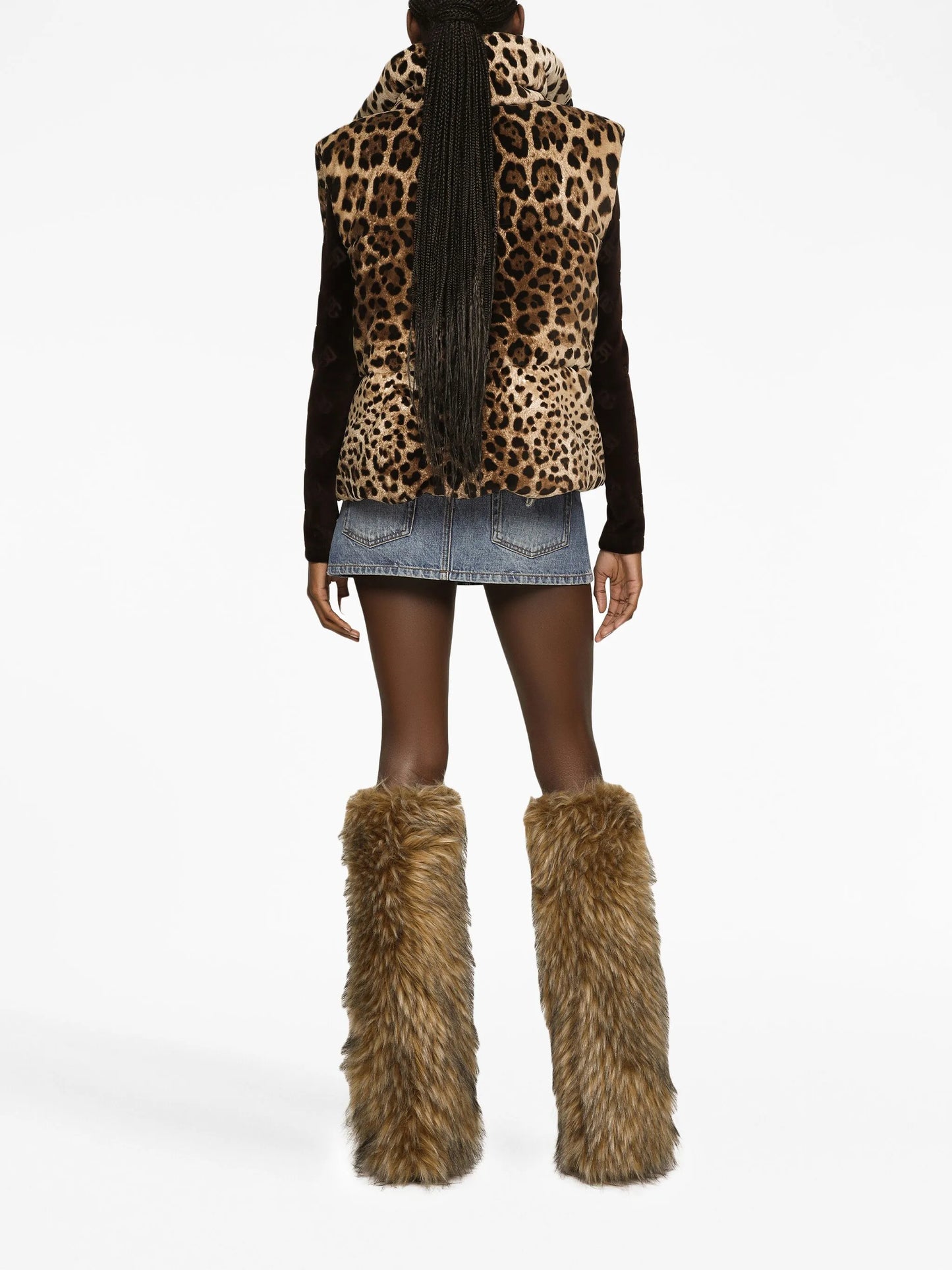 logo-plaque leopard-print gilet