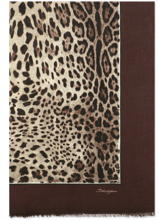 leopard-print silk scarf