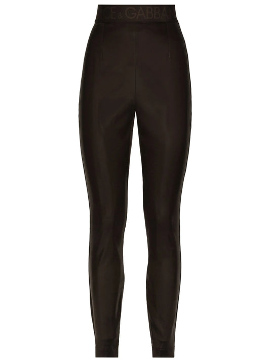 logo-waistband satin leggings