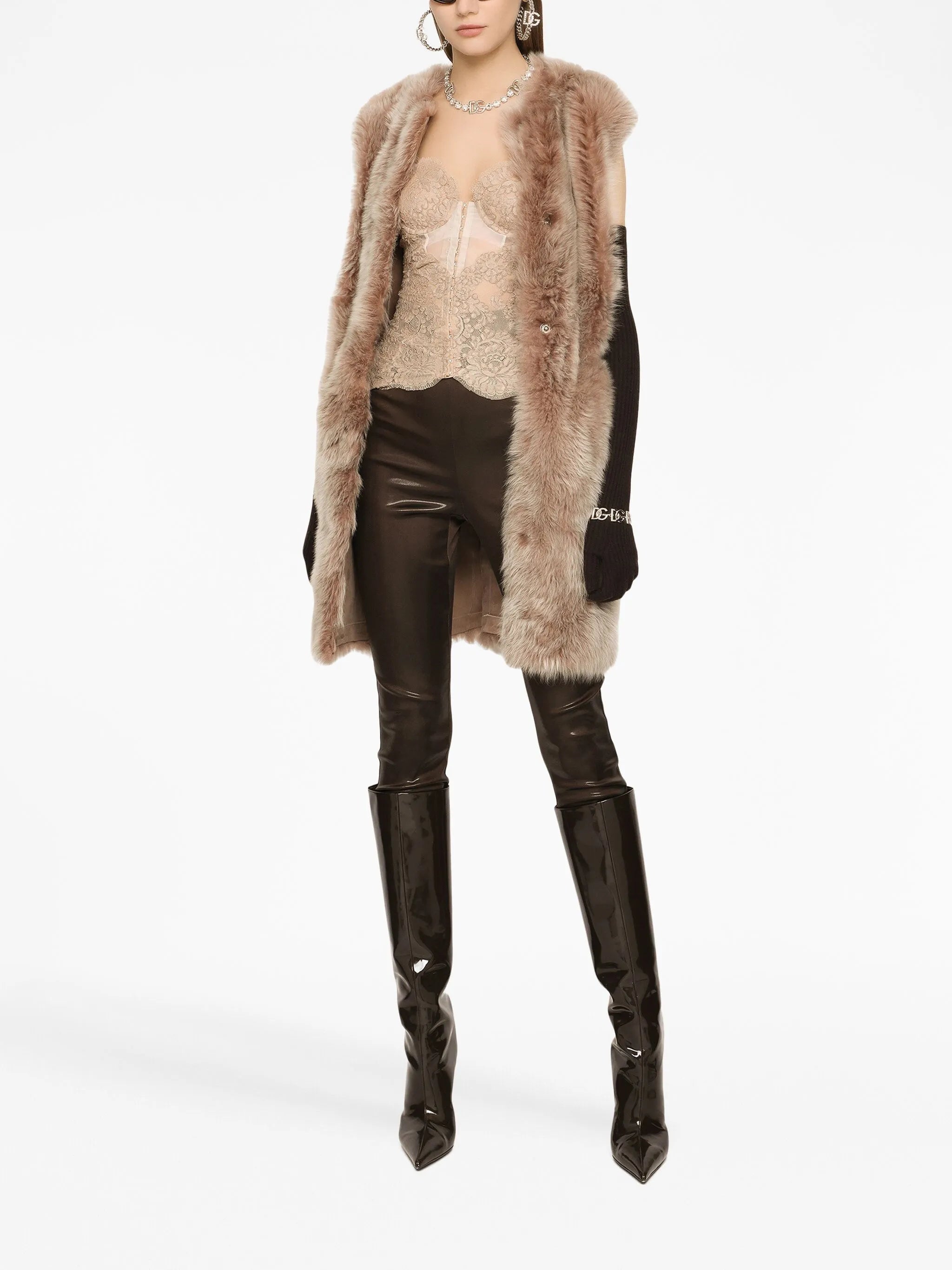 logo-waistband satin leggings