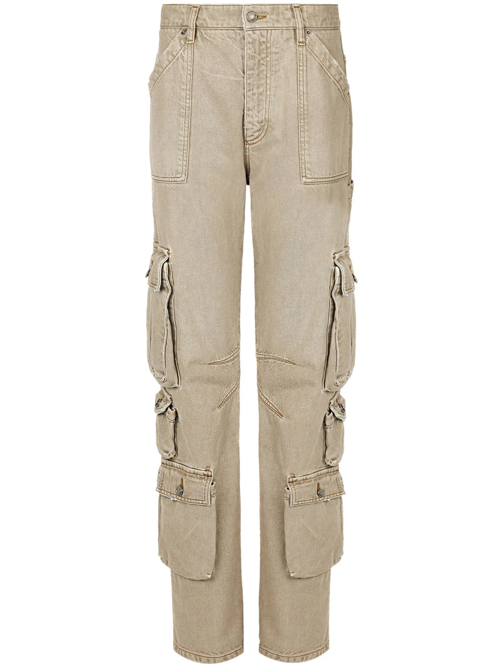 logo-plaque mid-rise cargo jeans