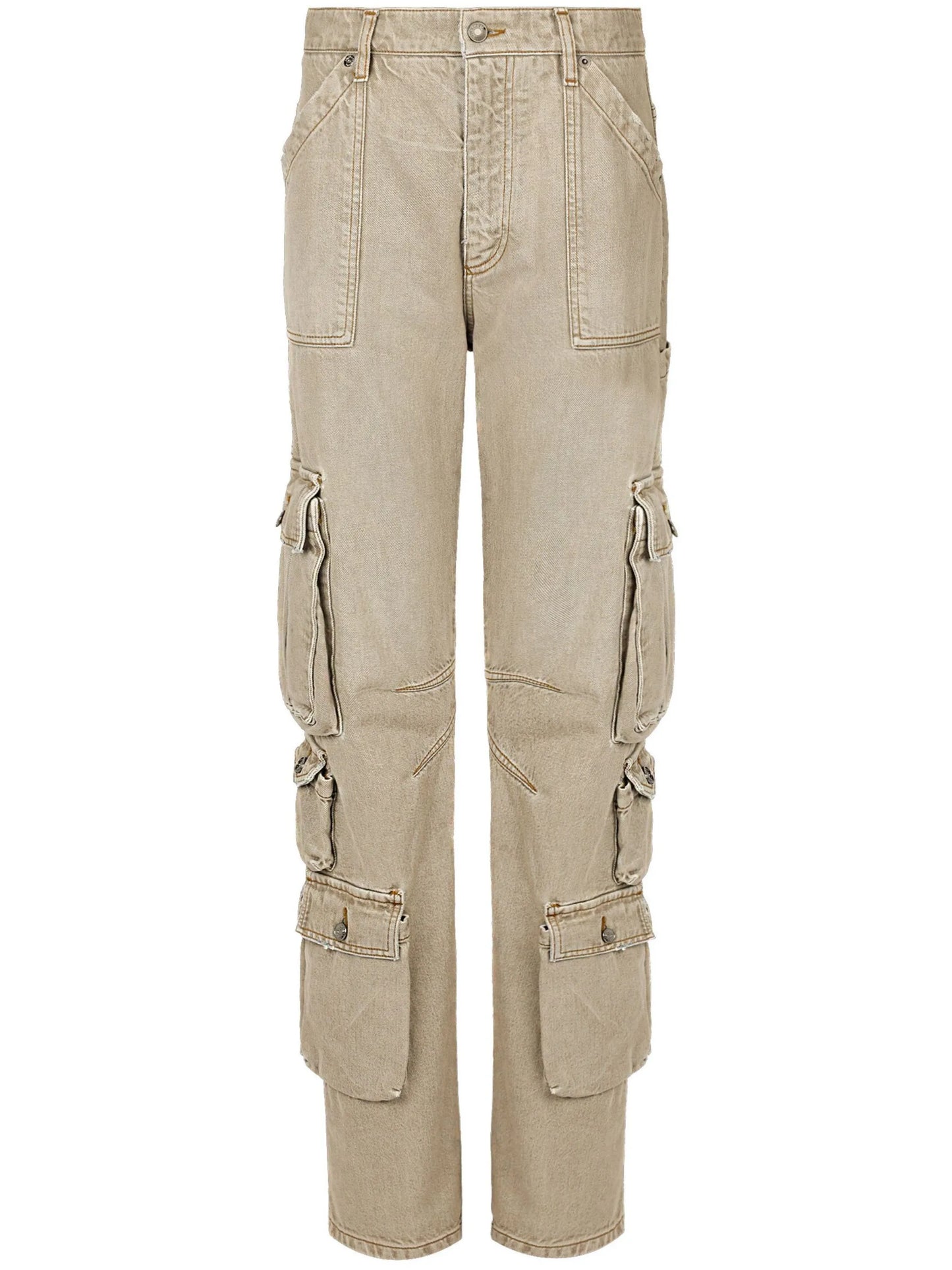 logo-plaque mid-rise cargo jeans