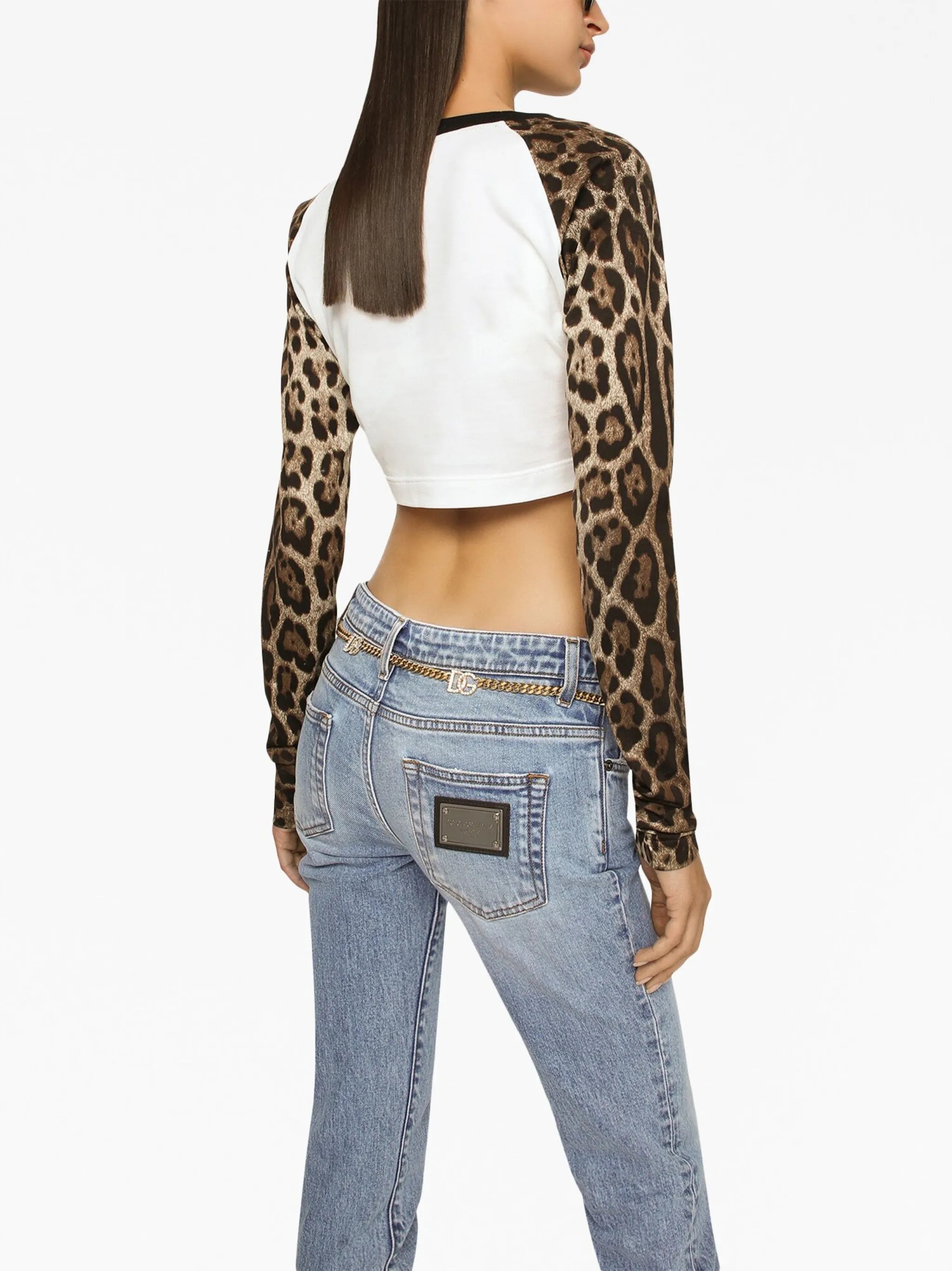 logo-patch low-rise bootcut jeans