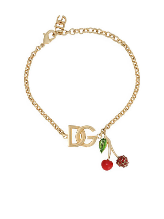 logo-charm chain bracelet