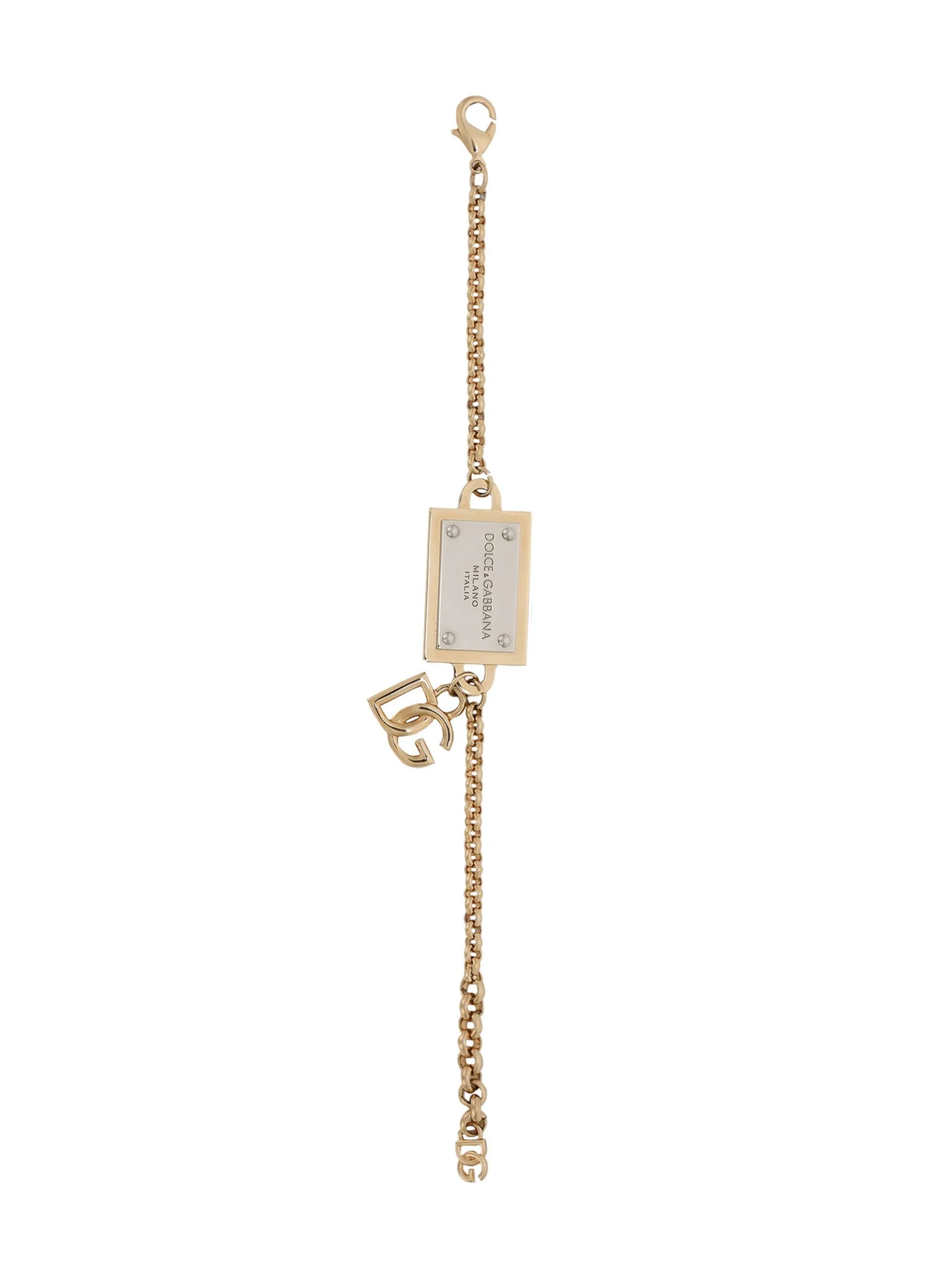 logo-lettering chain-link detailing bracelet
