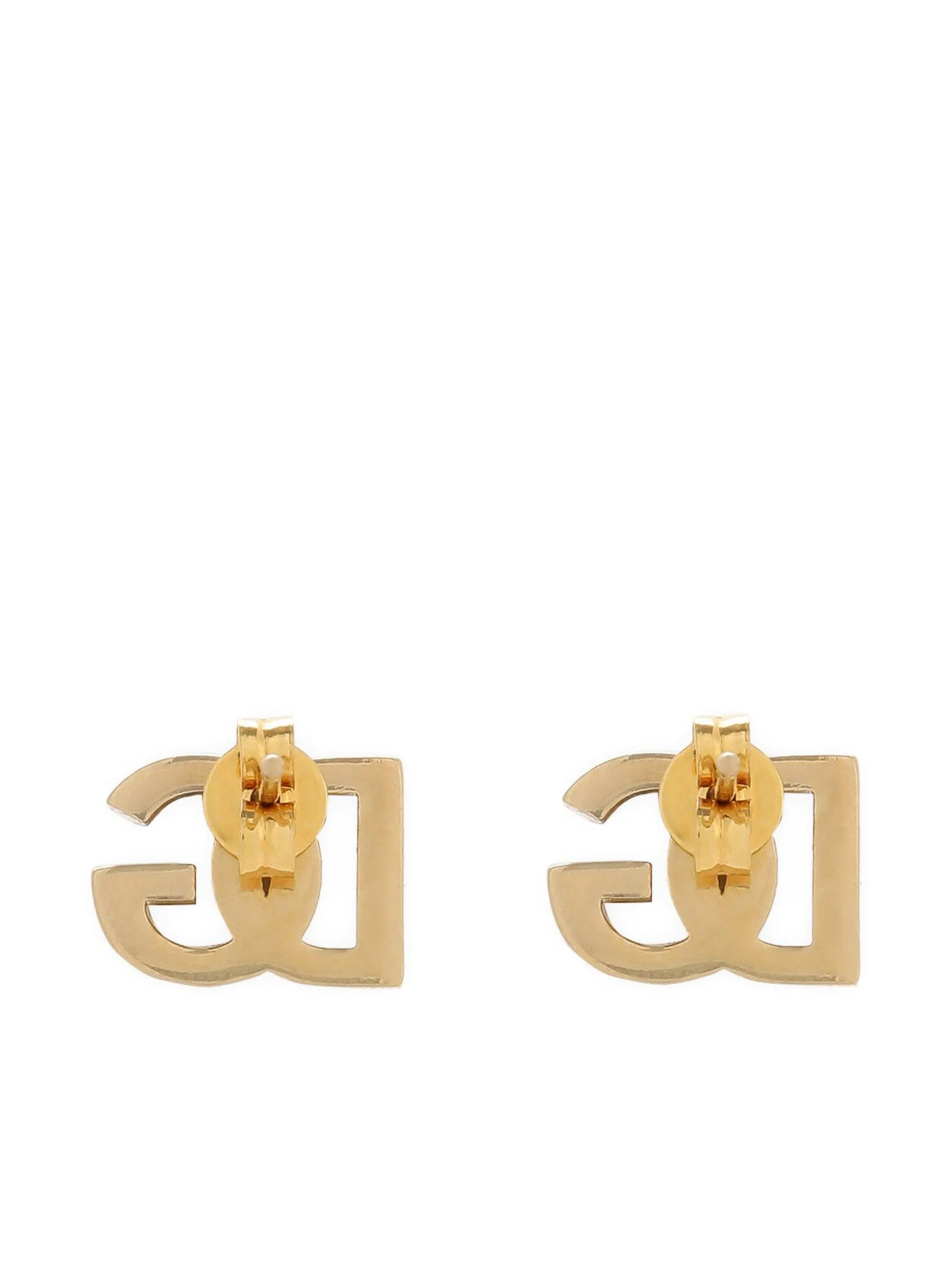 logo-plaque polished earrings