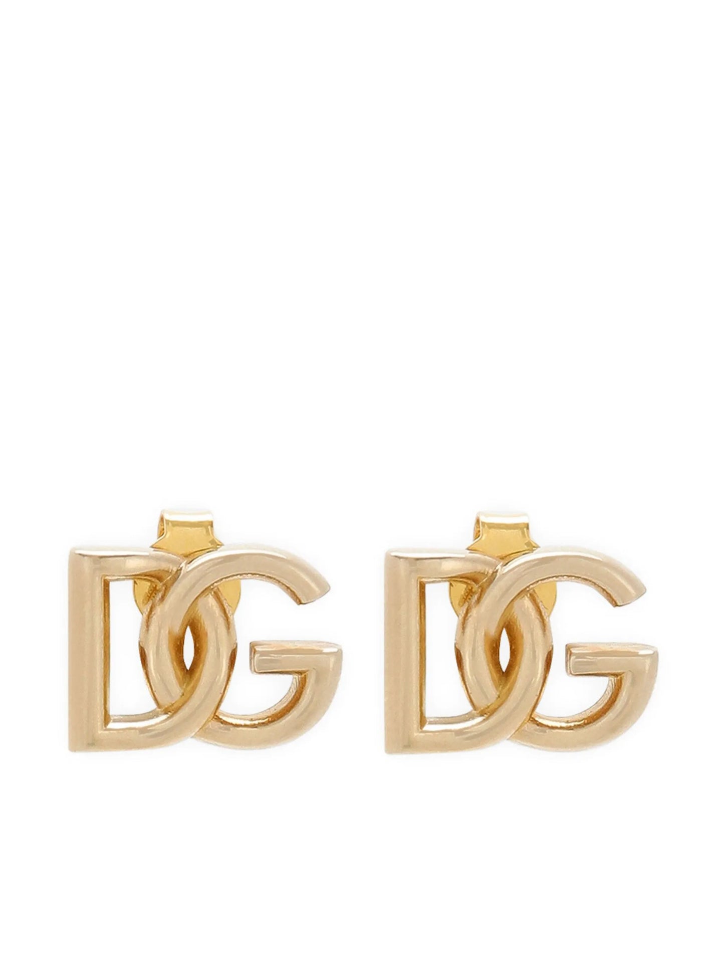 logo-plaque polished earrings