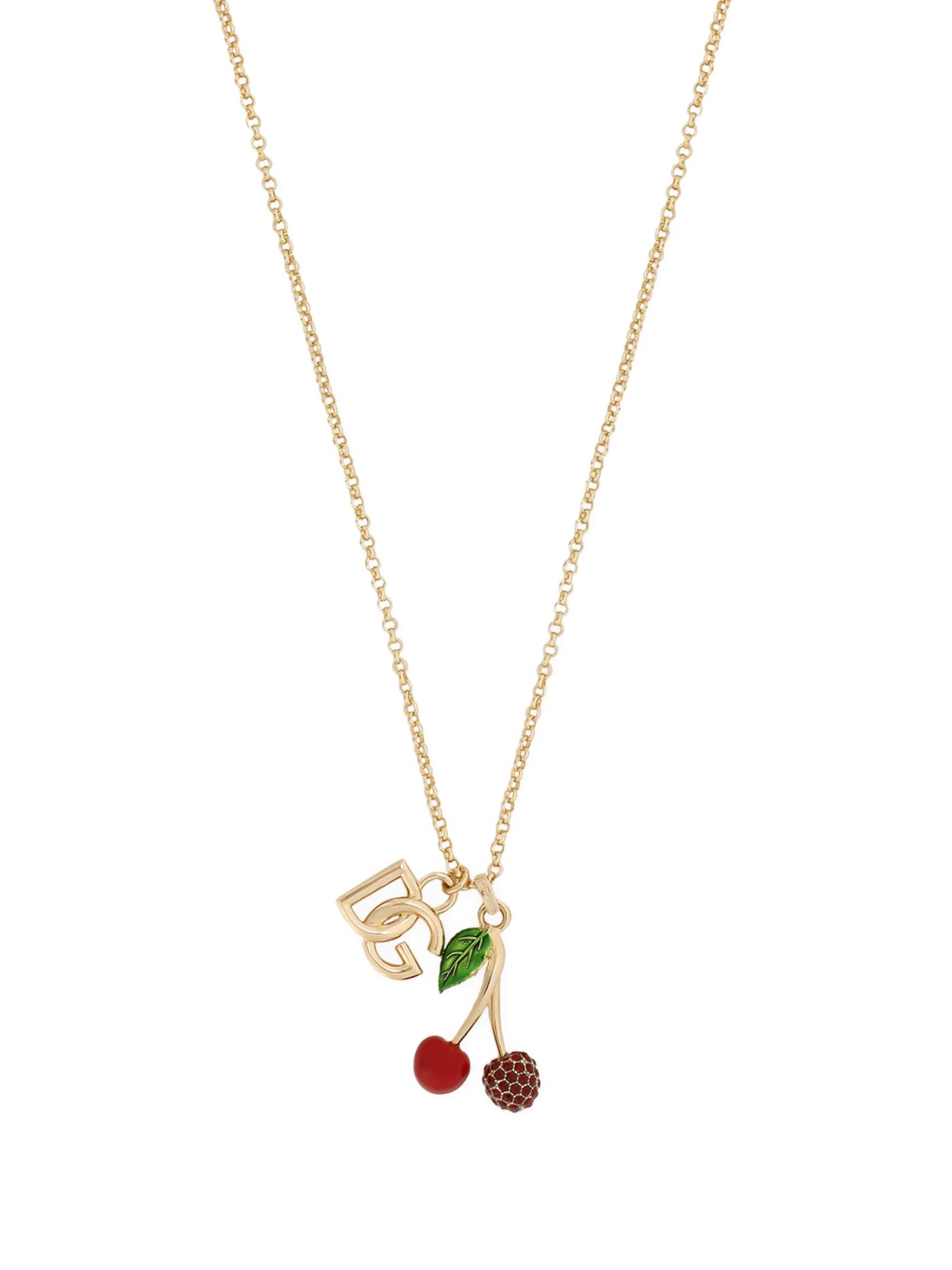 logo-charm polished necklace