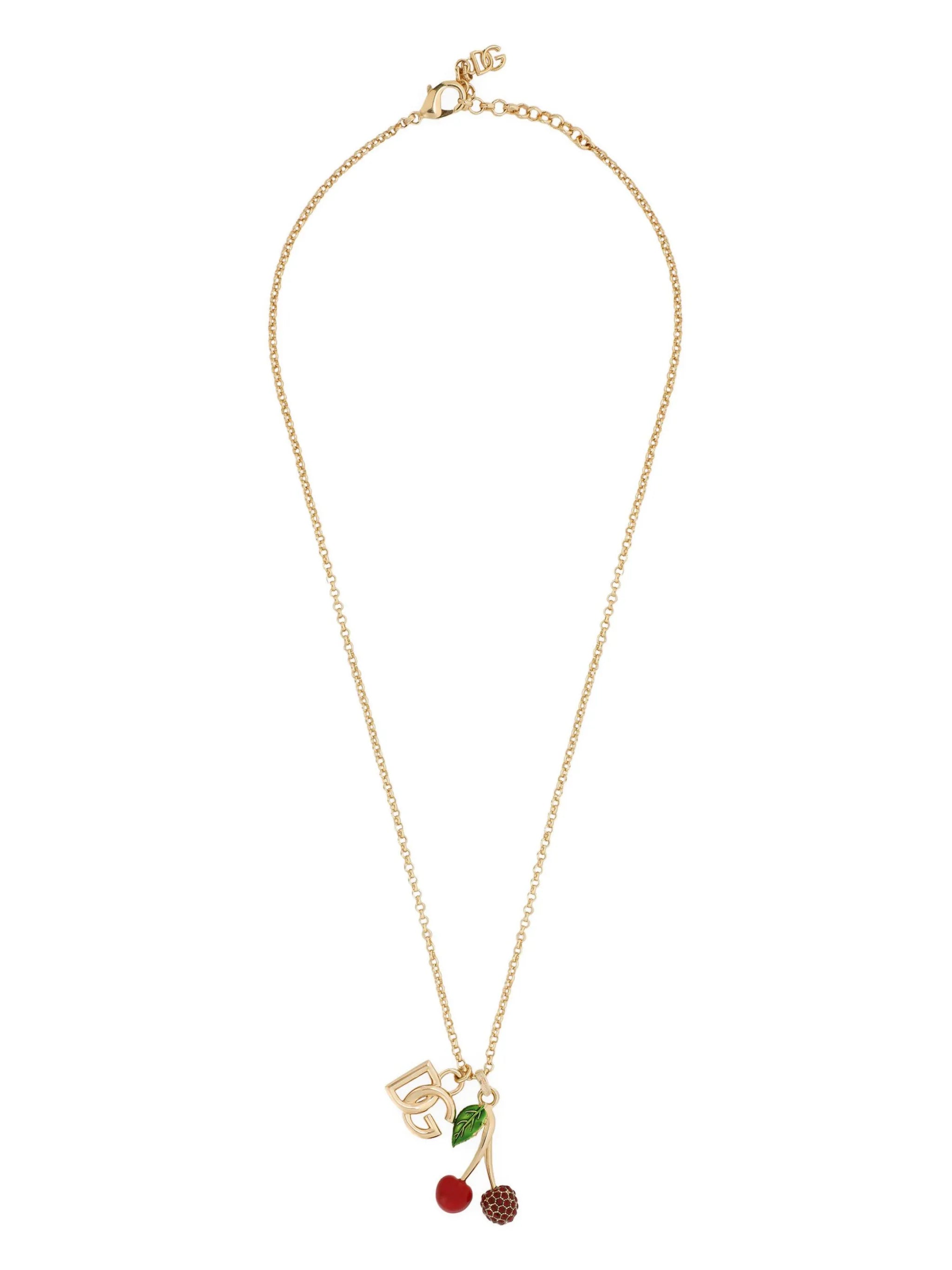 logo-charm polished necklace