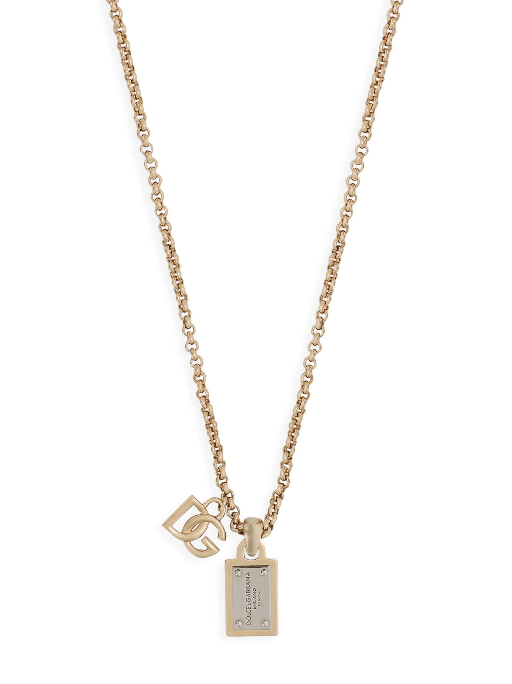 logo-lettering chain-link detailing necklace