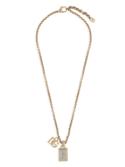 logo-lettering chain-link detailing necklace