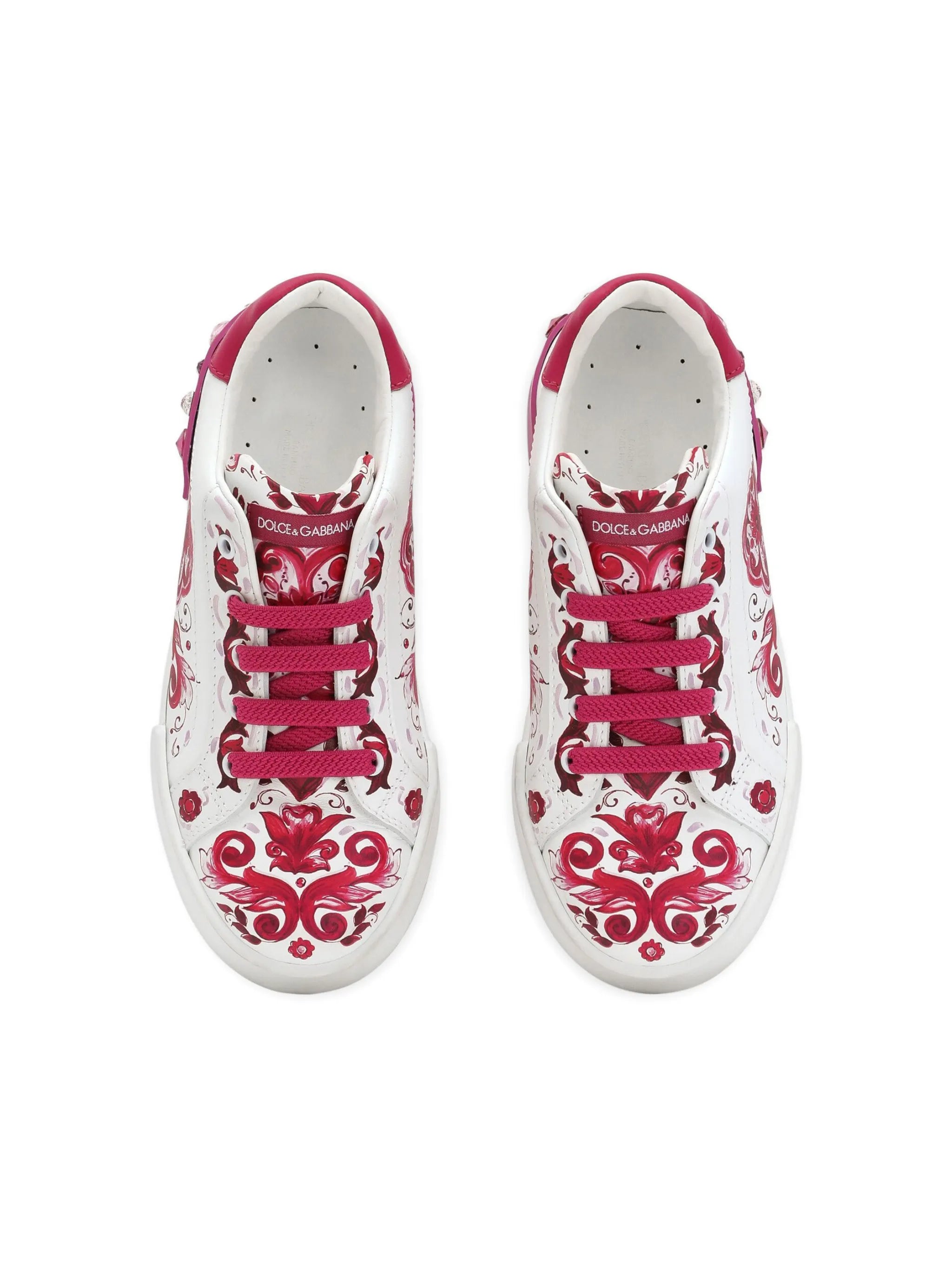 Portofino Majolica-print leather sneakers