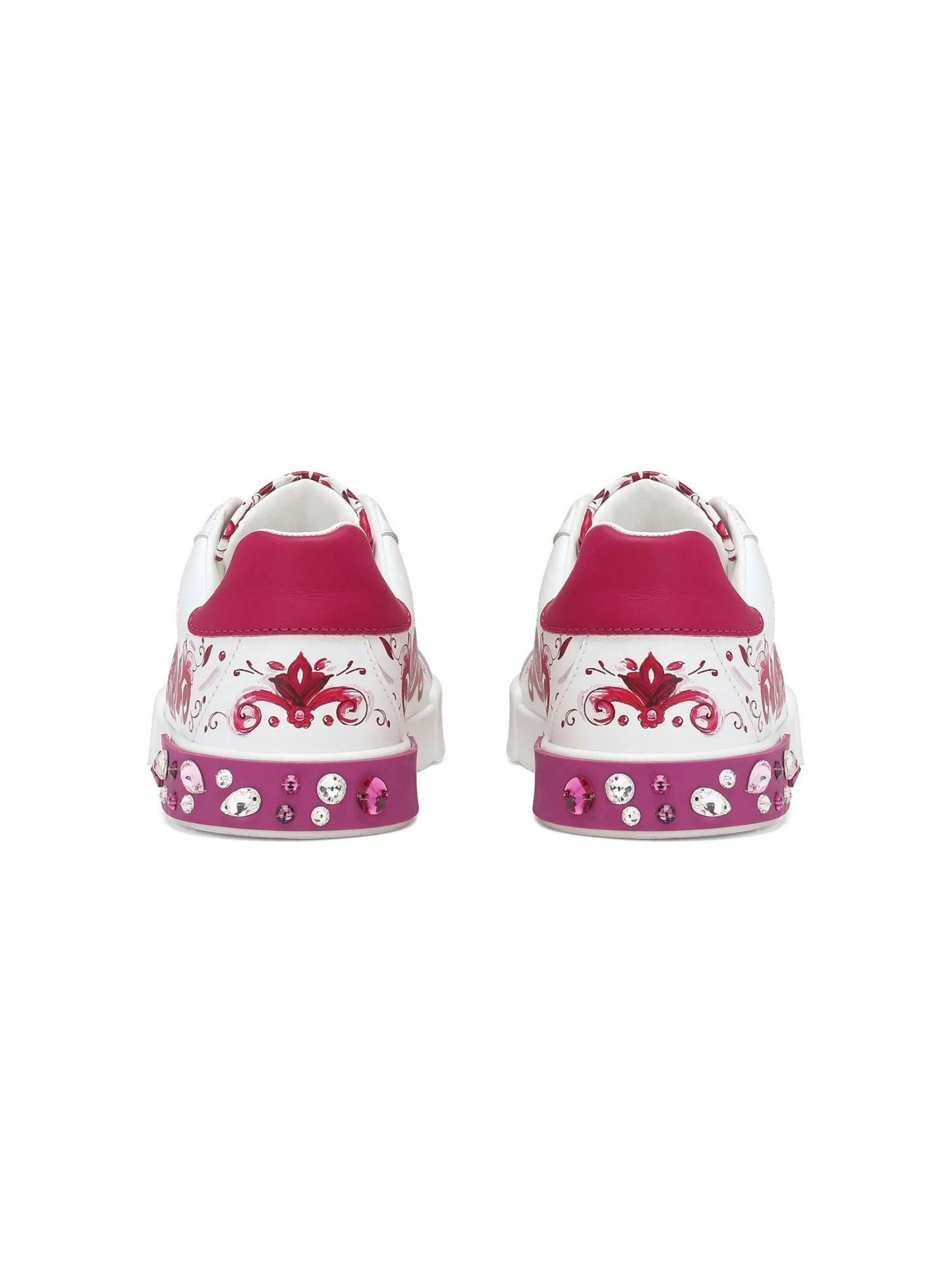 Portofino Majolica-print leather sneakers
