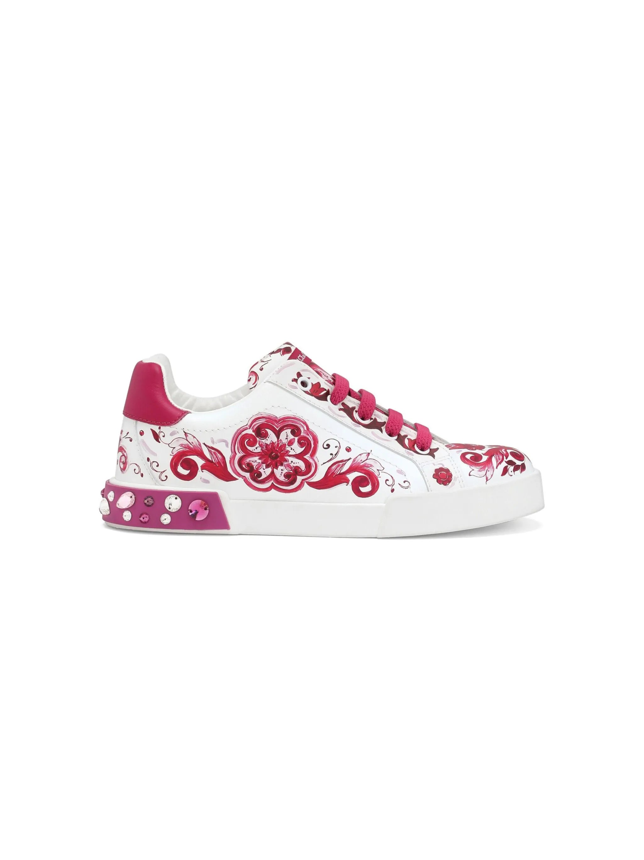 Portofino Majolica-print leather sneakers