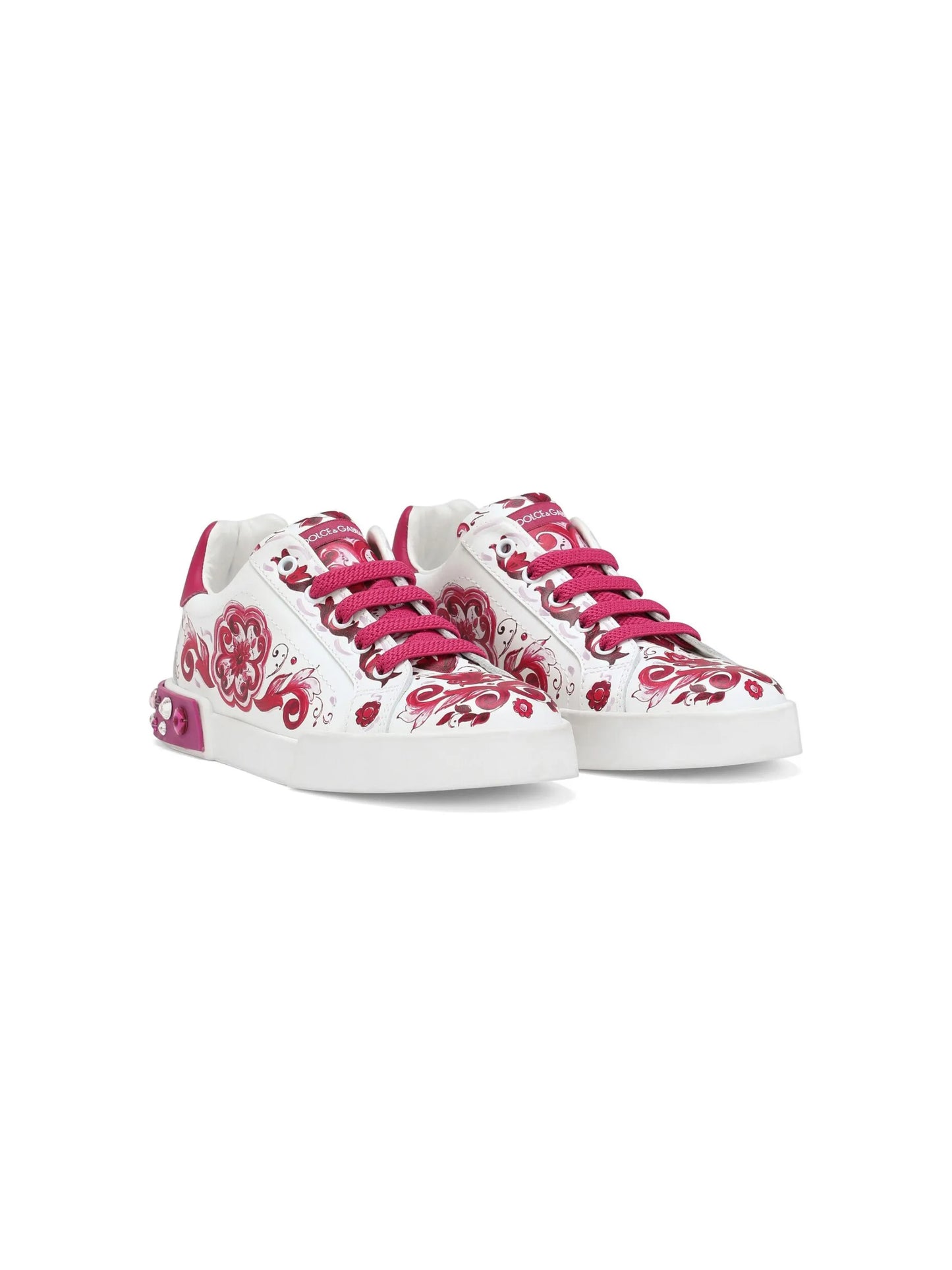 Portofino Majolica-print leather sneakers