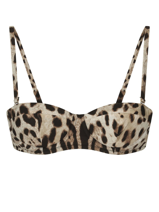 leopard-print balconette bikini top